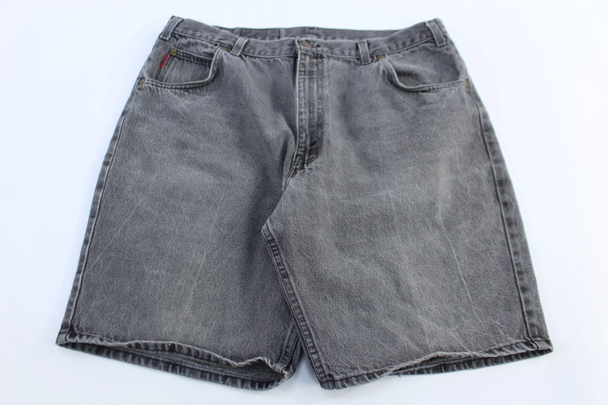 90's Bugle Boy Black Wash Denim Shorts - Image 2