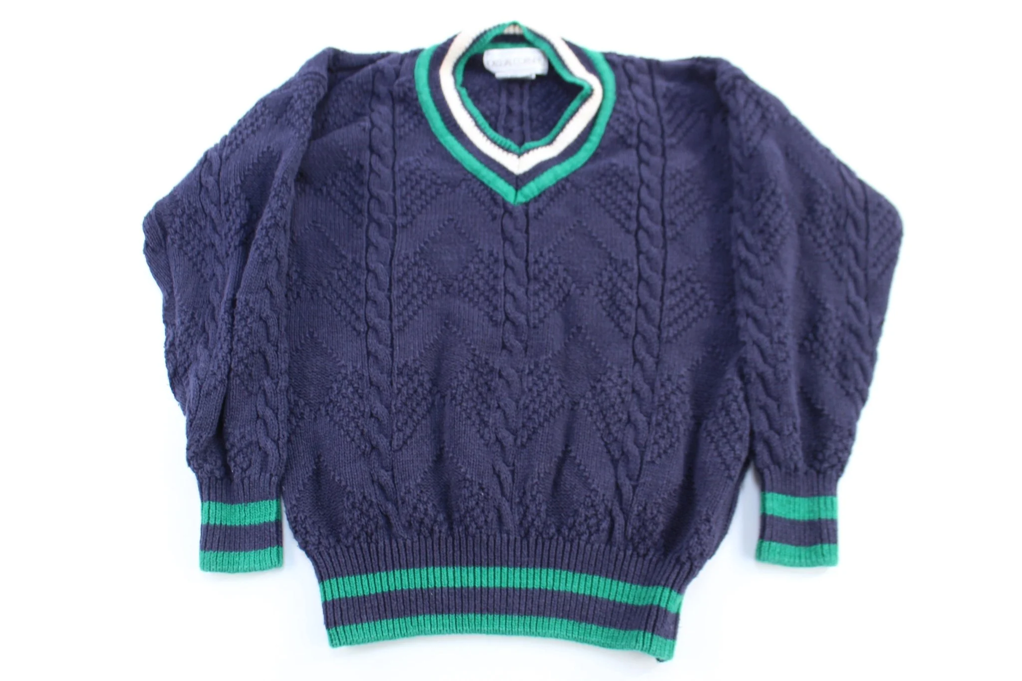 90's Casual Corner Green & Purple Knit Sweater