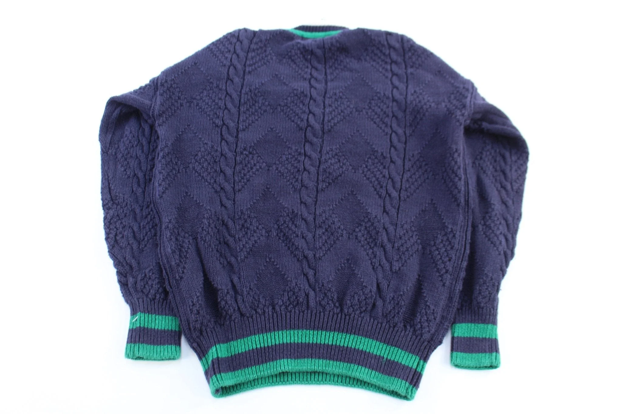 90's Casual Corner Green & Purple Knit Sweater - Image 2