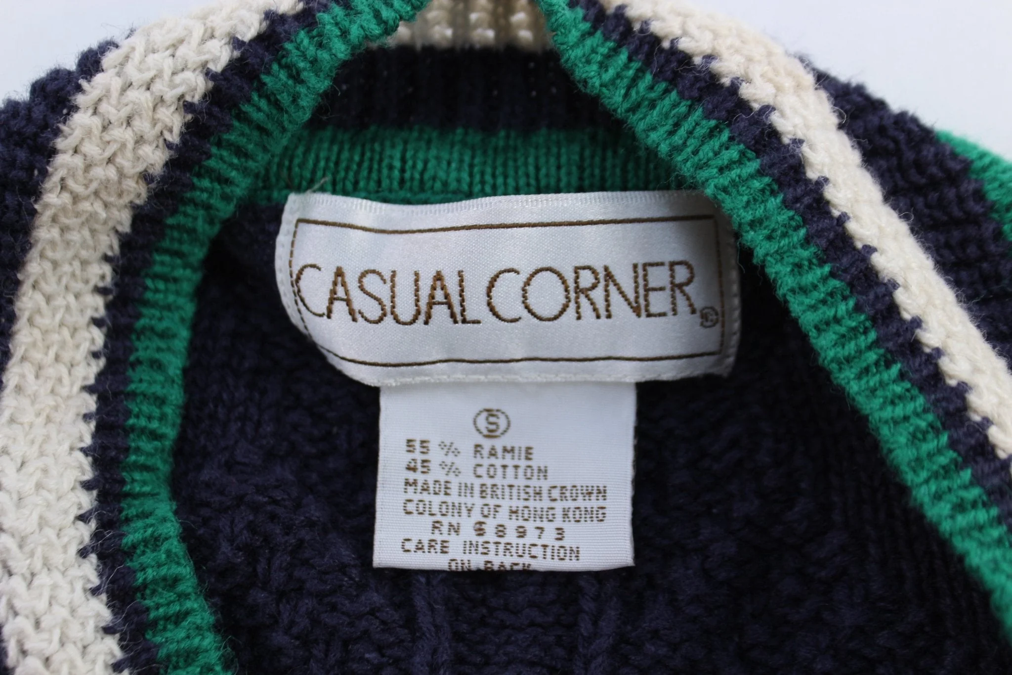 90's Casual Corner Green & Purple Knit Sweater - Image 3