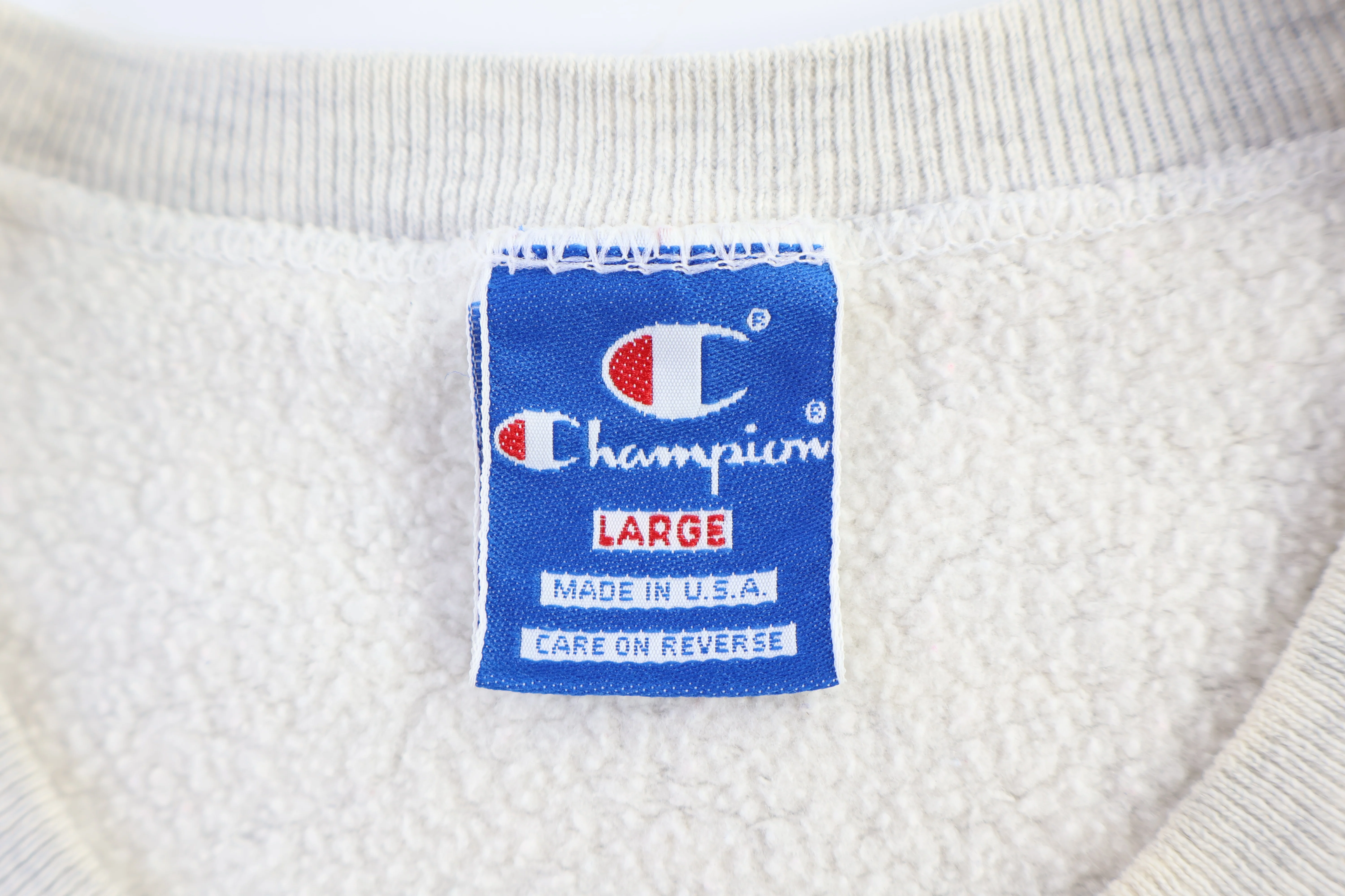 90's Champion Embroidered Logo Cream Sweatshirt - Image 4