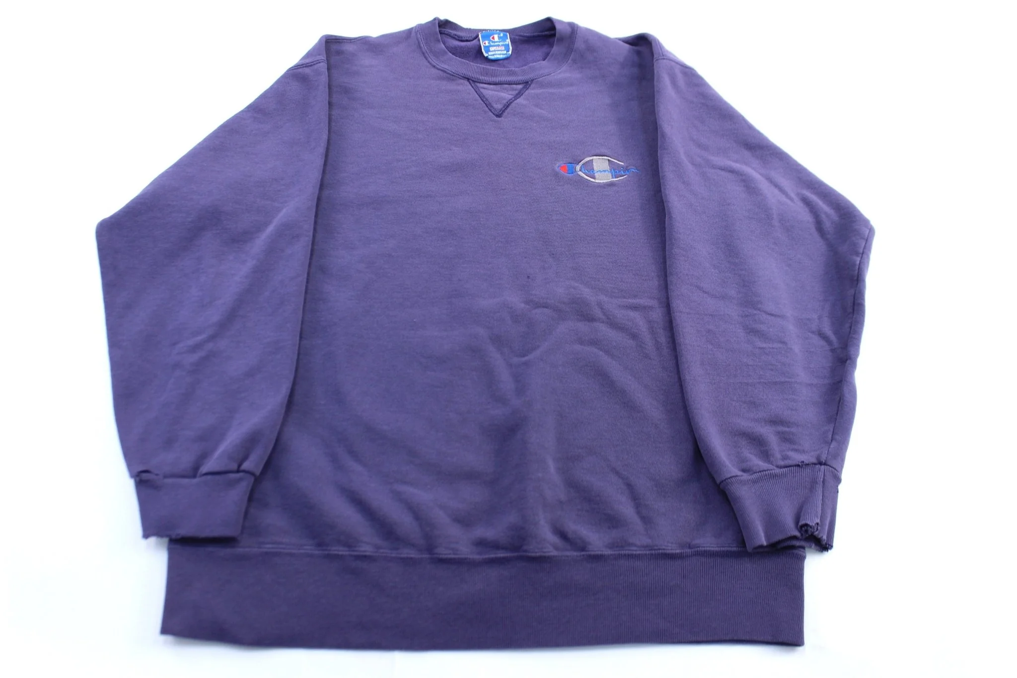 90's Champion Embroidered Logo Purple Sweatshirt