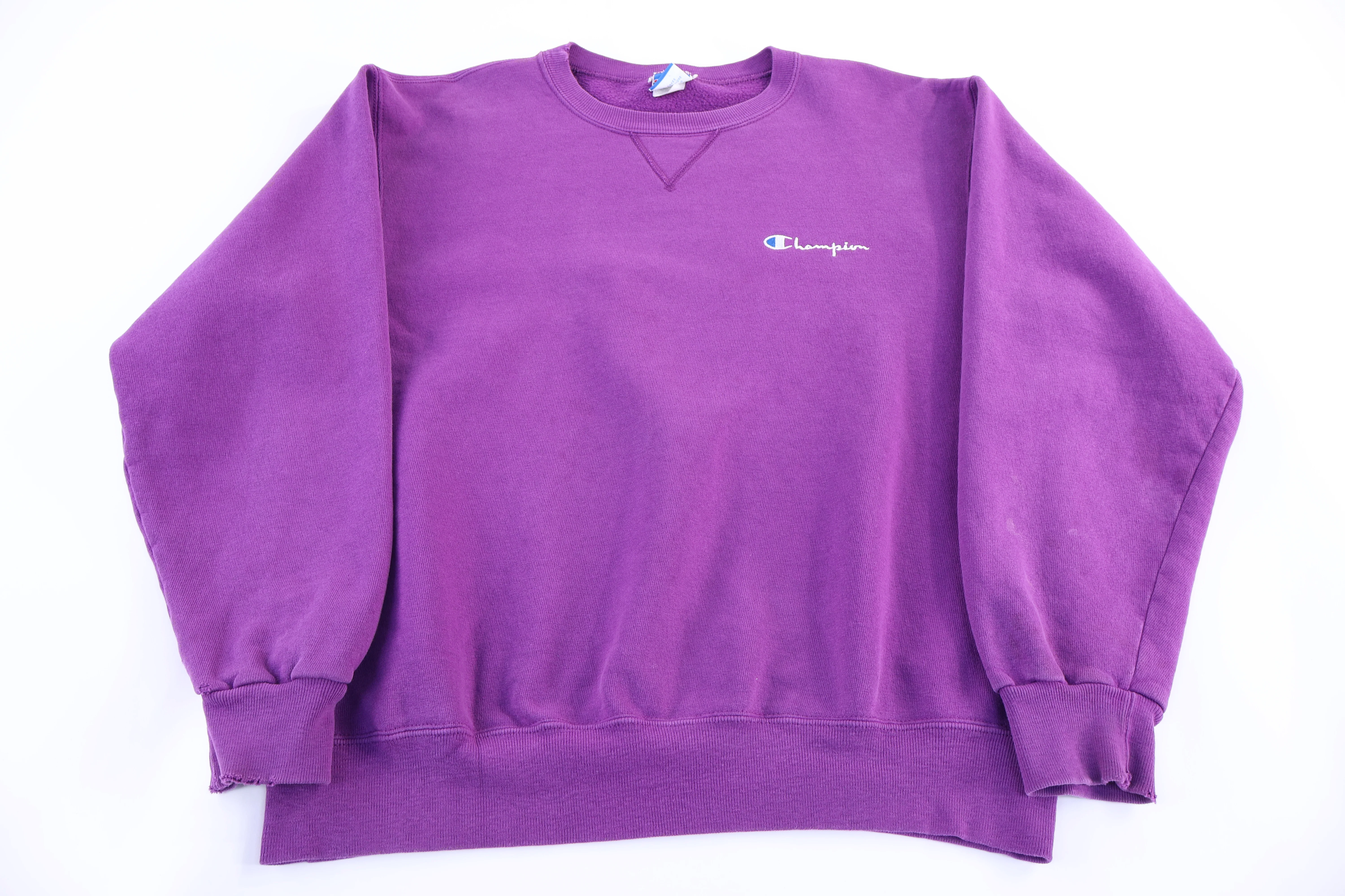 90's Champion Embroidered Logo Purple Sweatshirt