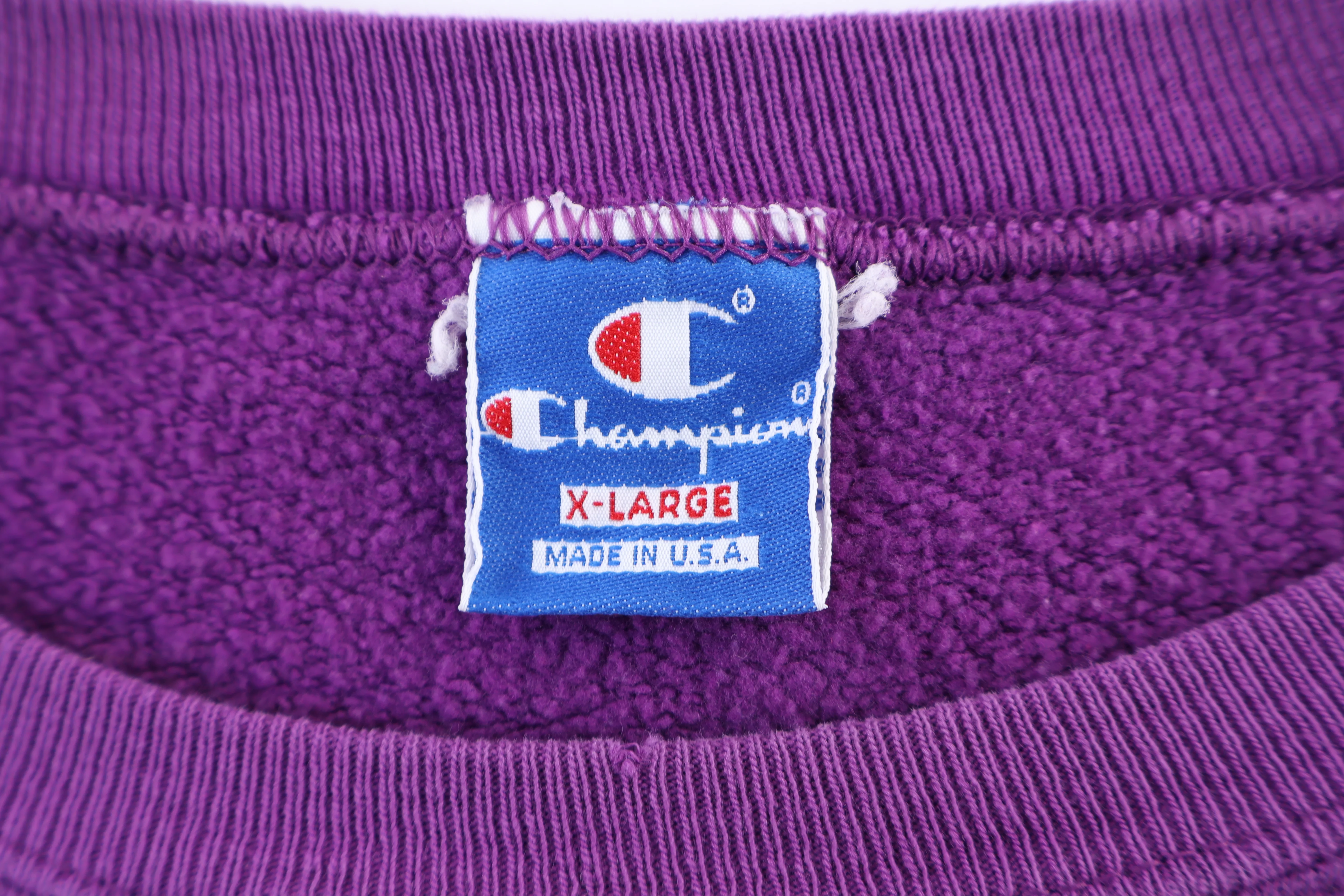 90's Champion Embroidered Logo Purple Sweatshirt - Image 3