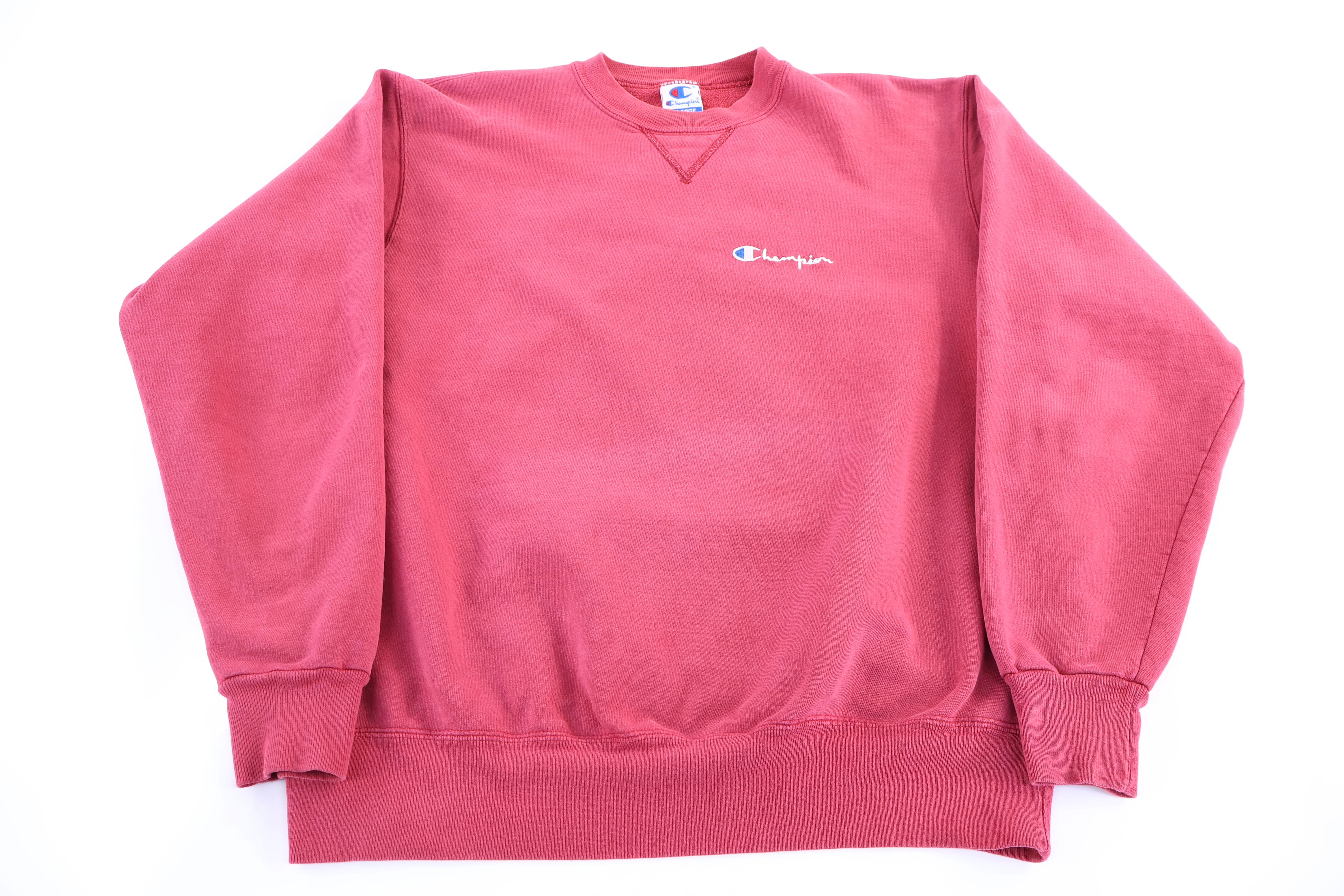 90's Champion Embroidered Logo Red Sweatshirt