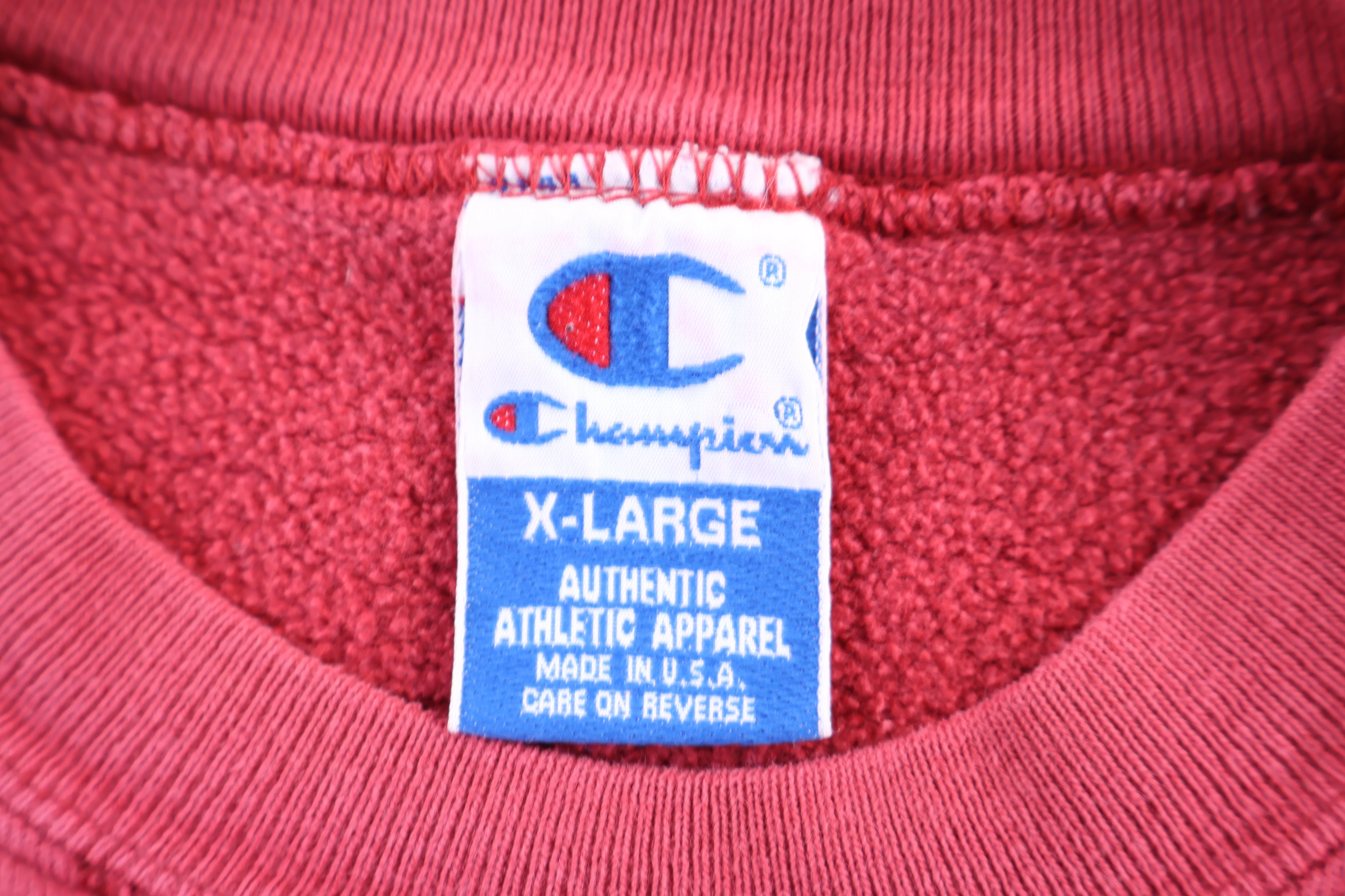 90's Champion Embroidered Logo Red Sweatshirt - Image 3