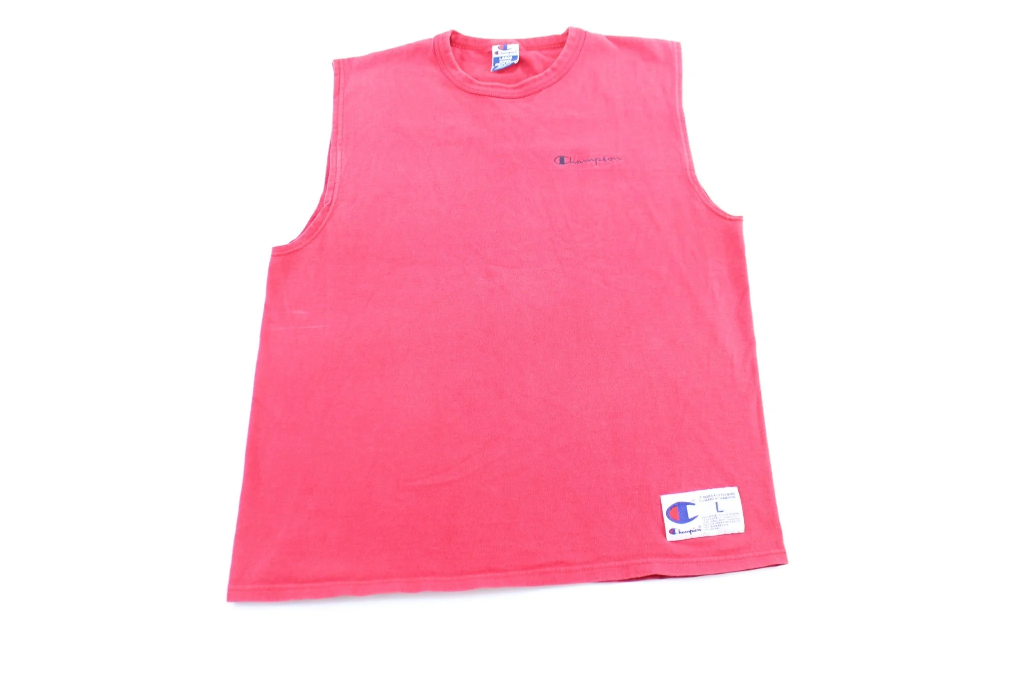 90's Champion Embroidered Logo Red Tank Top