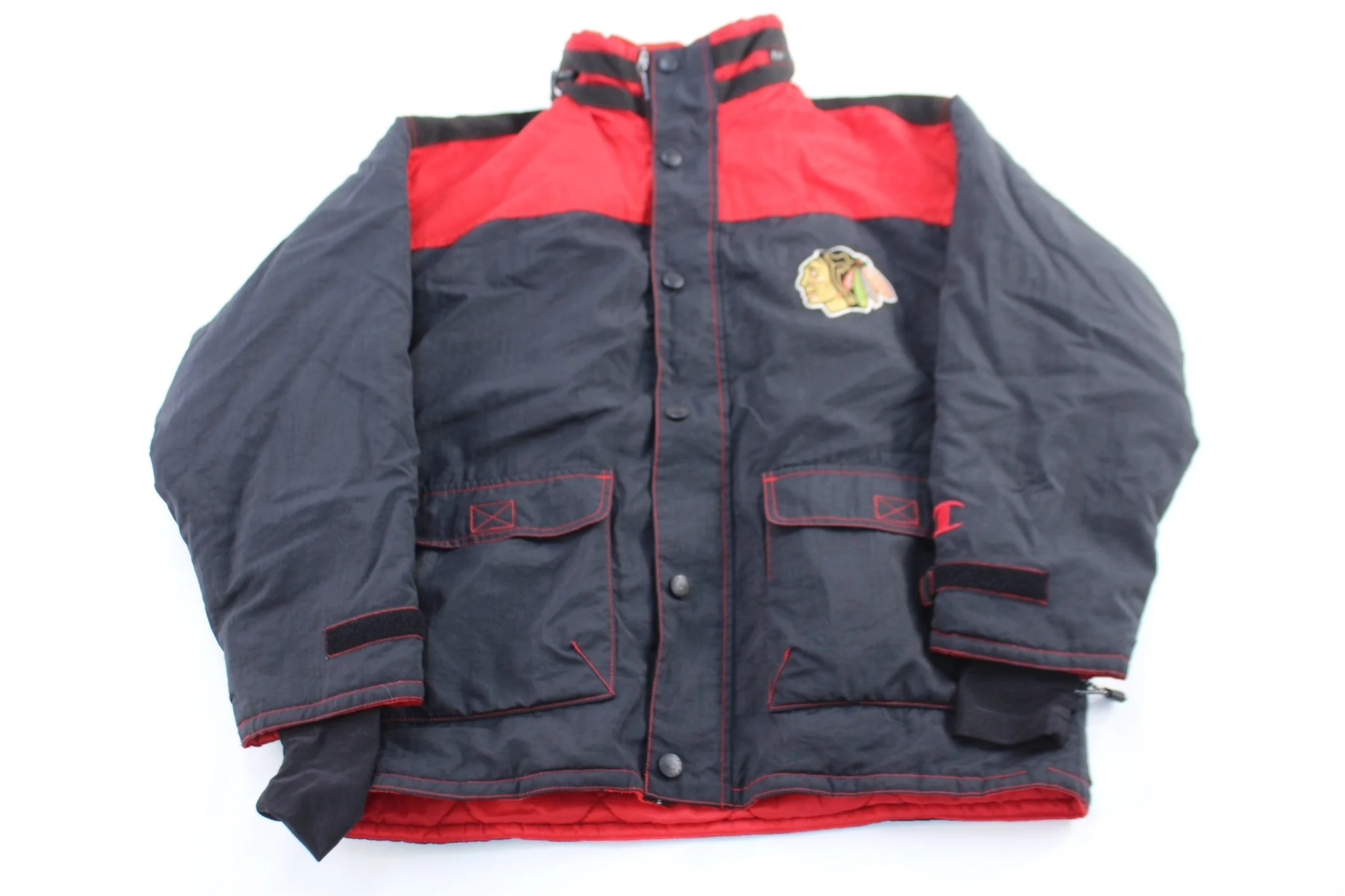 90's Chicago Blackhawks Embroidered Zip Up Jacket