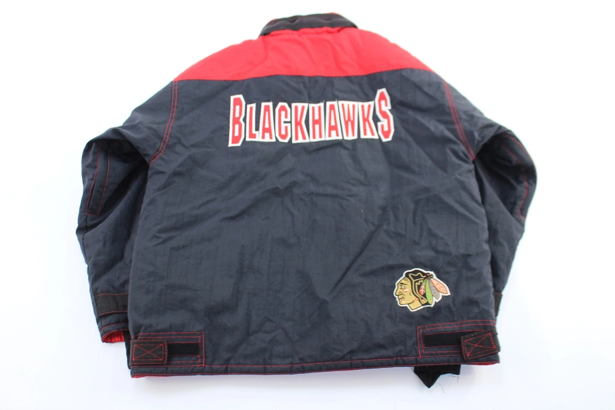 90's Chicago Blackhawks Embroidered Zip Up Jacket - Image 2