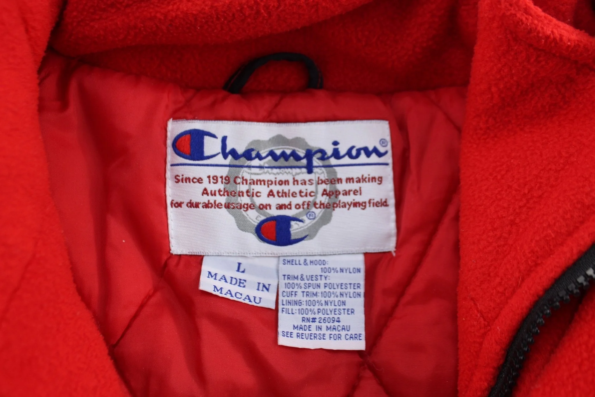 90's Chicago Blackhawks Embroidered Zip Up Jacket - Image 3