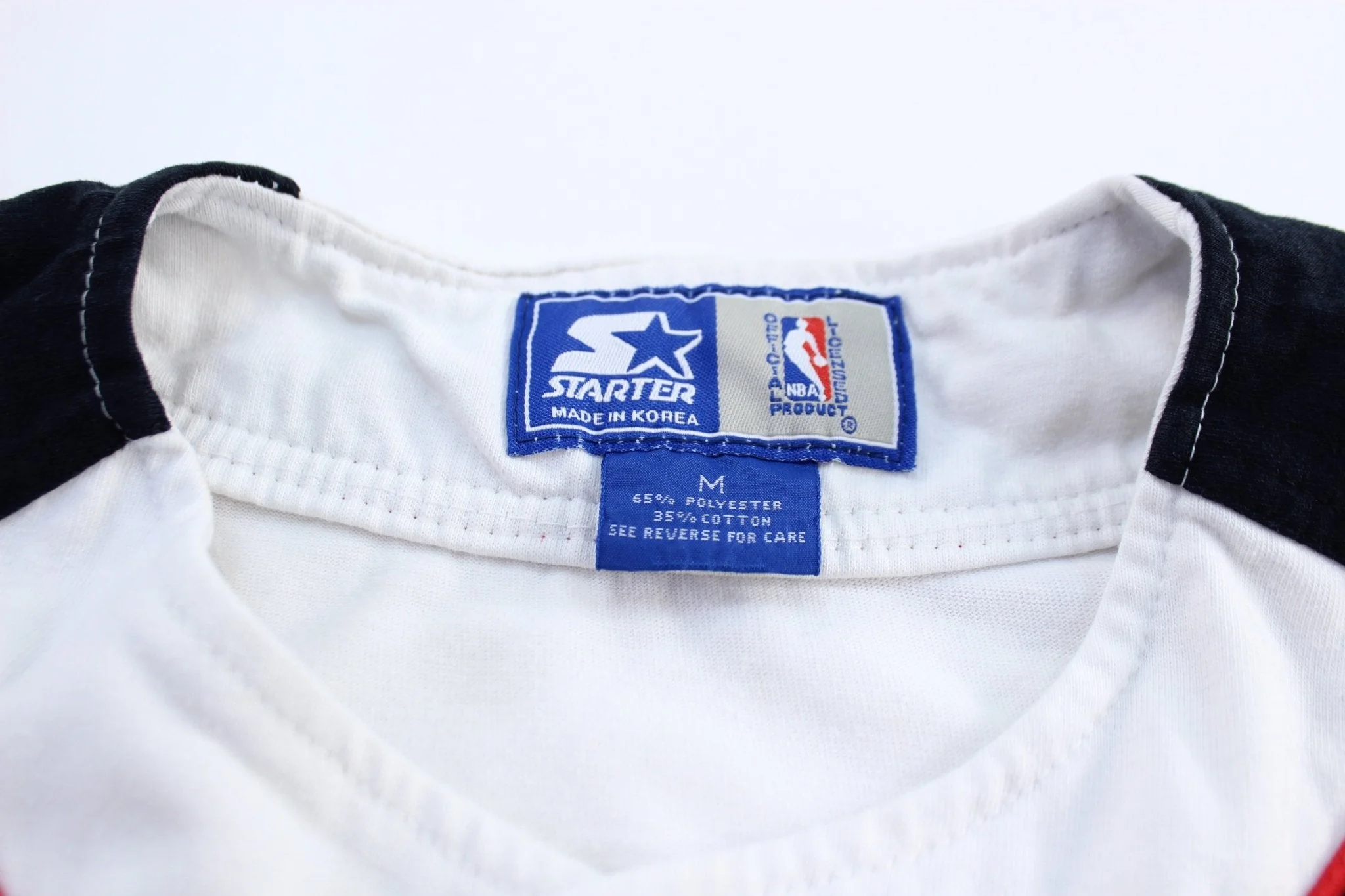 90's Chicago Bulls Embroidered Starter Baseball Jersey - Image 5