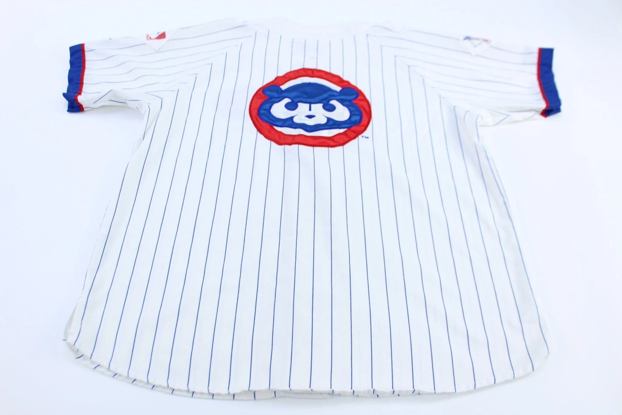 90's Chicago Cubs Baseball Embroidered Striped Starter Jersey - Image 2
