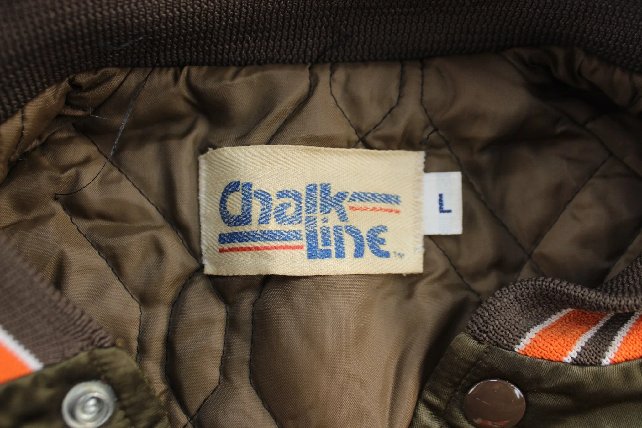 90's Cleveland Browns Embroidered Chalk Line Bomber Jacket - Image 3