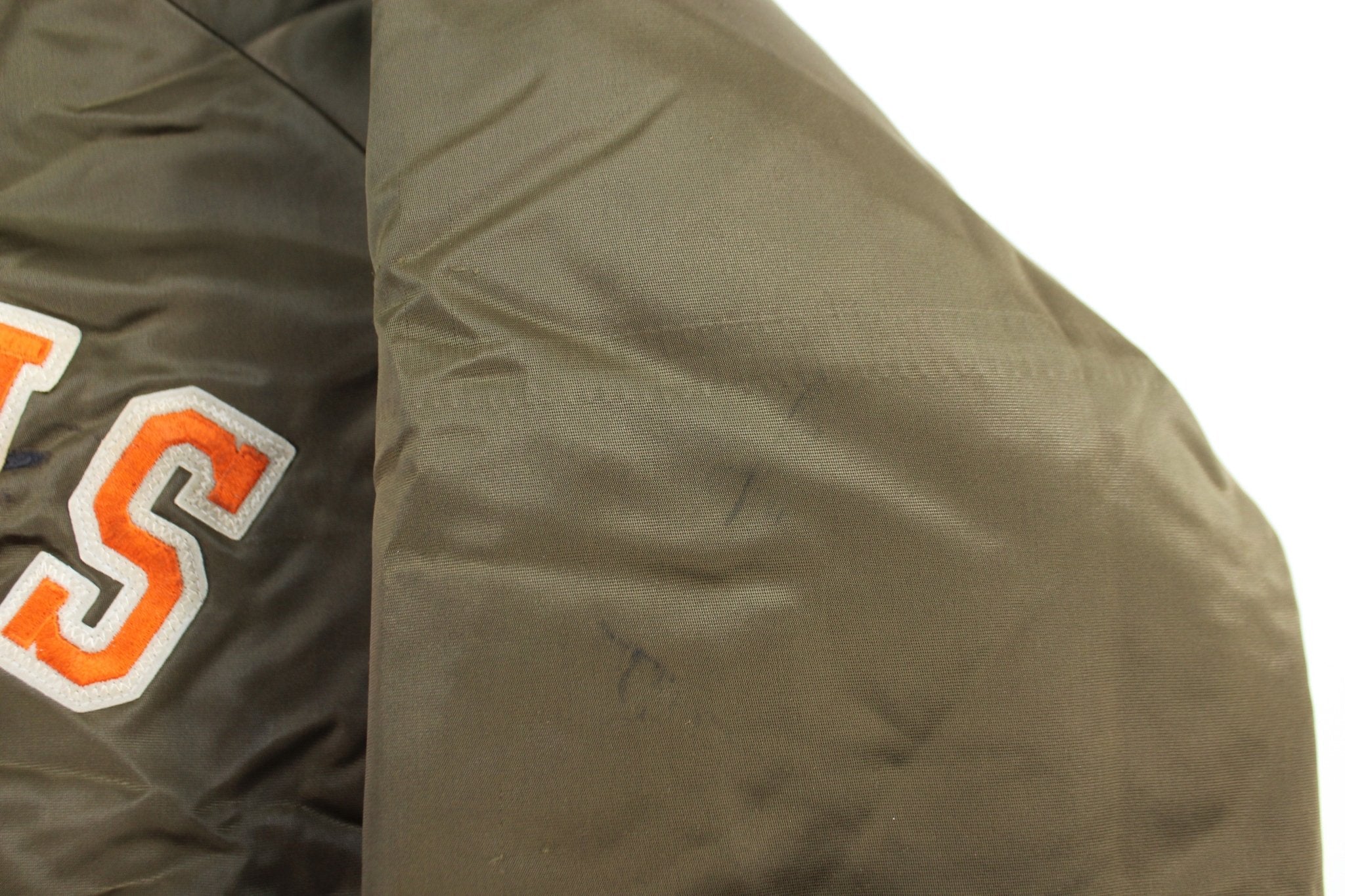 90's Cleveland Browns Embroidered Chalk Line Bomber Jacket - Image 4