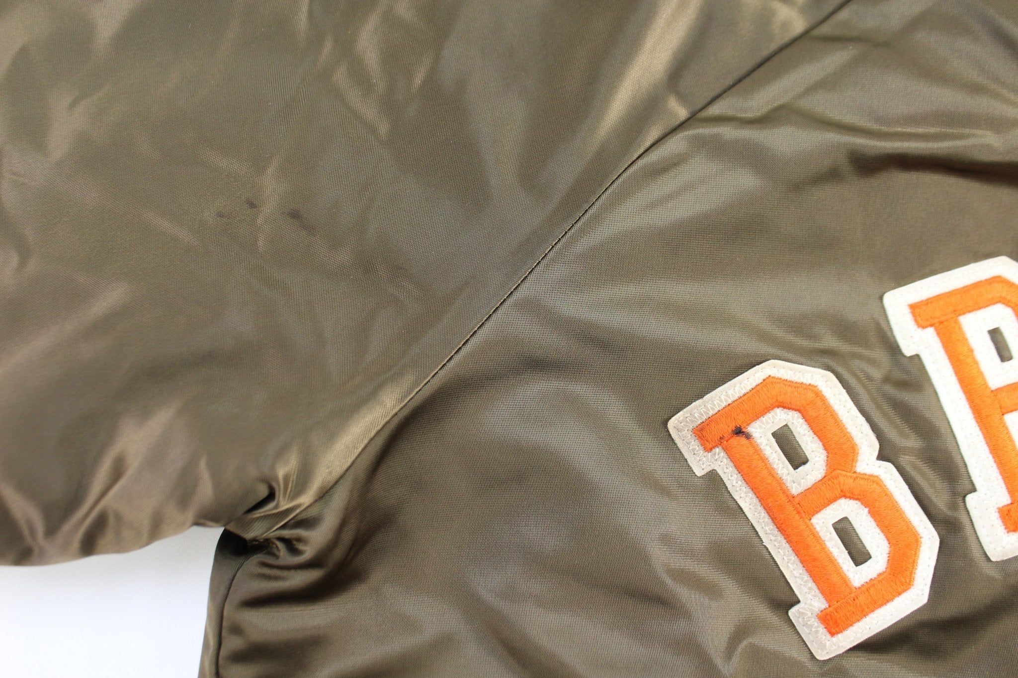 90's Cleveland Browns Embroidered Chalk Line Bomber Jacket - Image 5