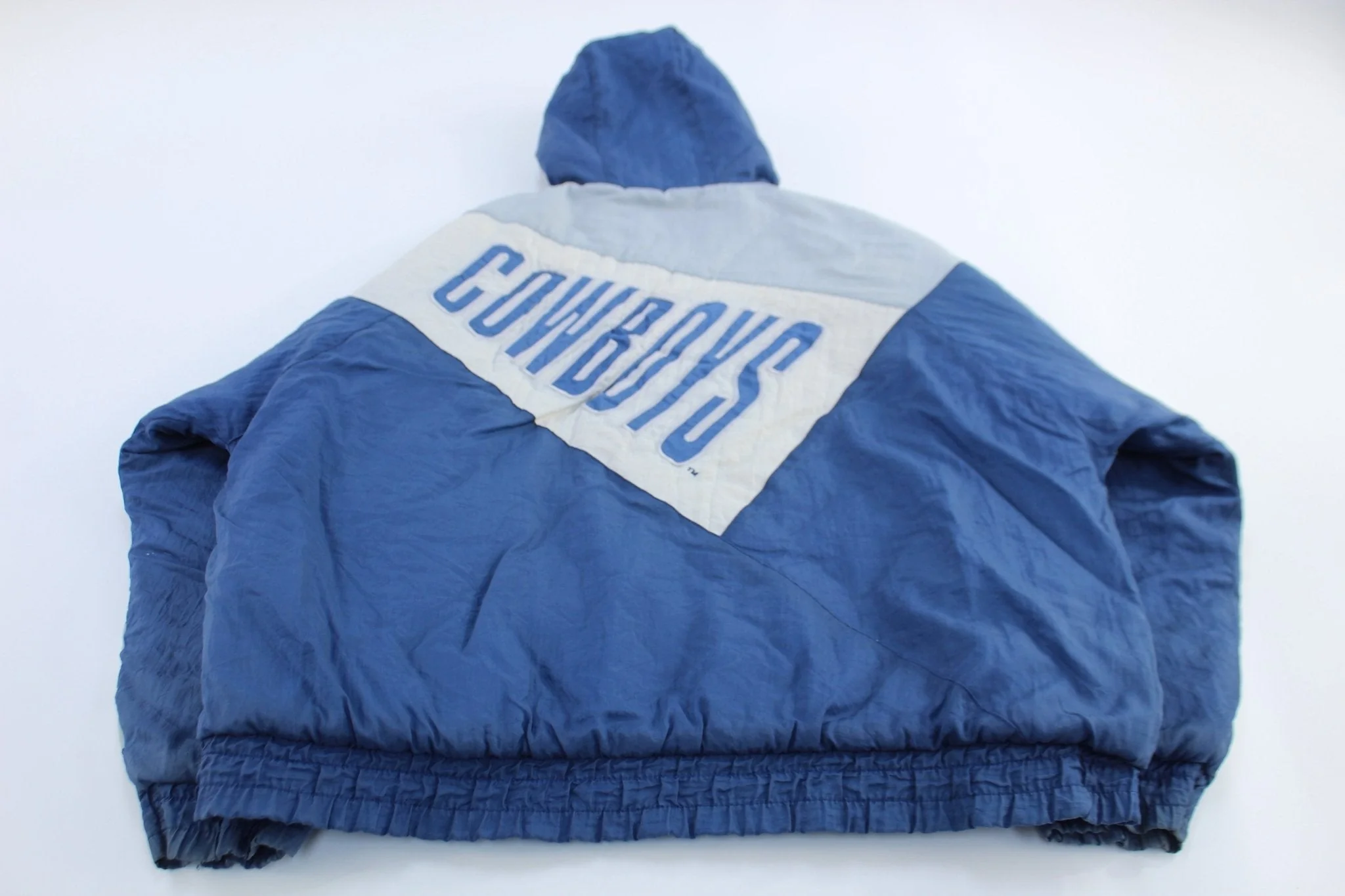 90's Dallas Cowboys Embroidered Log 7 Zip Up Jacket - Image 2
