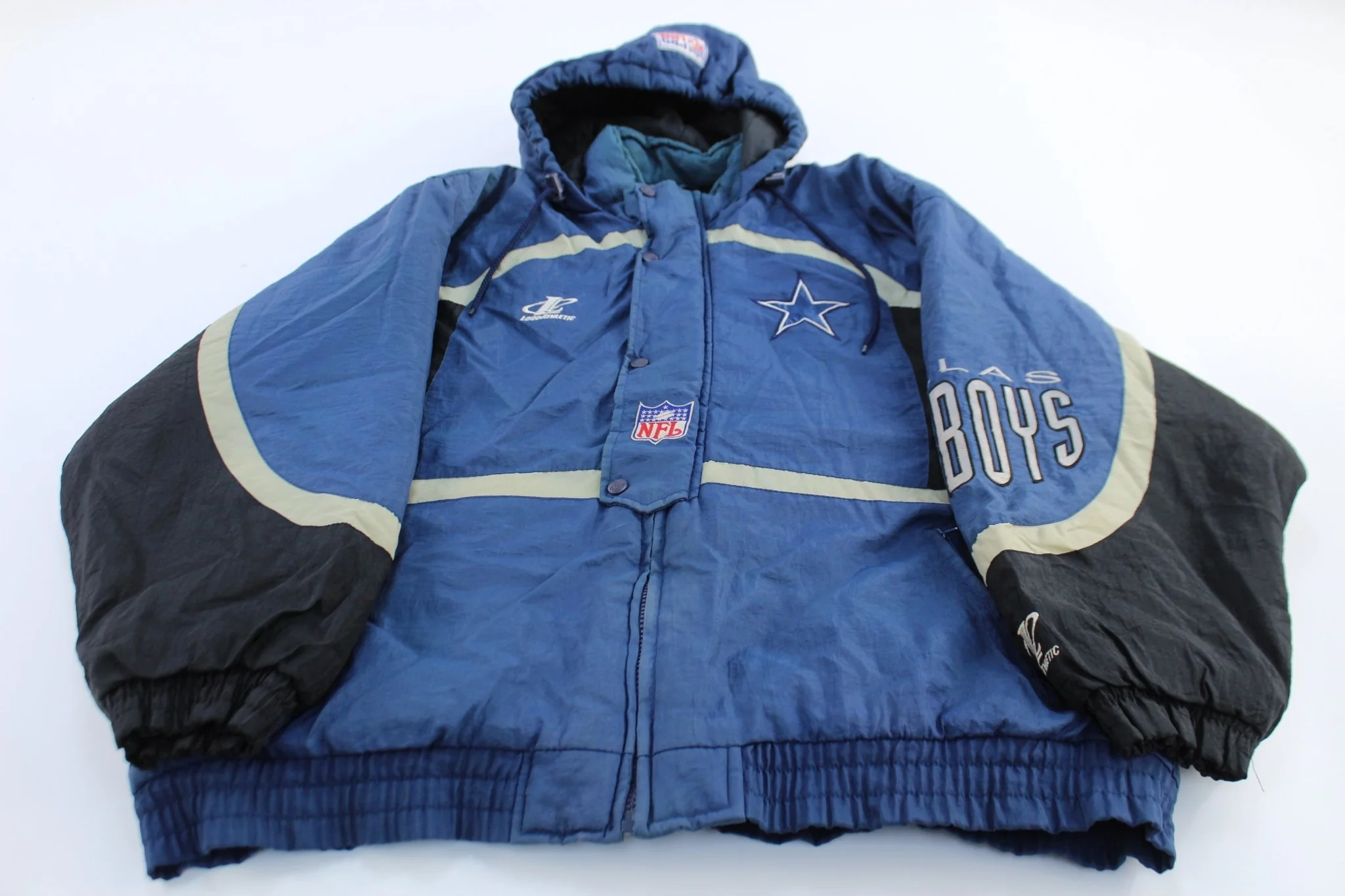 90's Dallas Cowboys Embroidered Logo Athletic Hooded Jacket