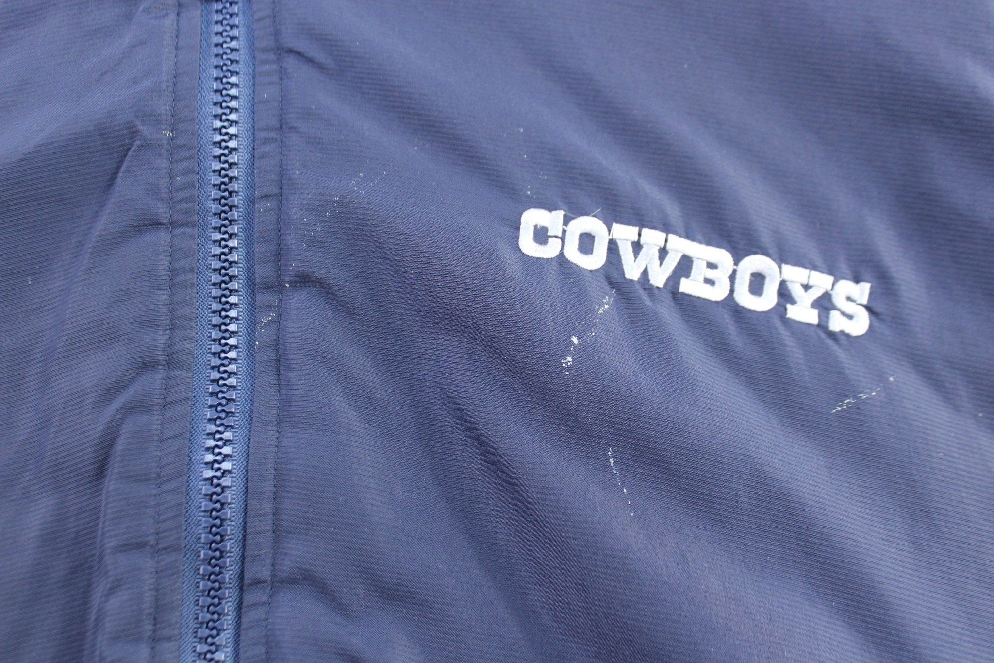 90's Dallas Cowboys Football Embroidered LogoAthletic Zip Up Jacket - Image 5
