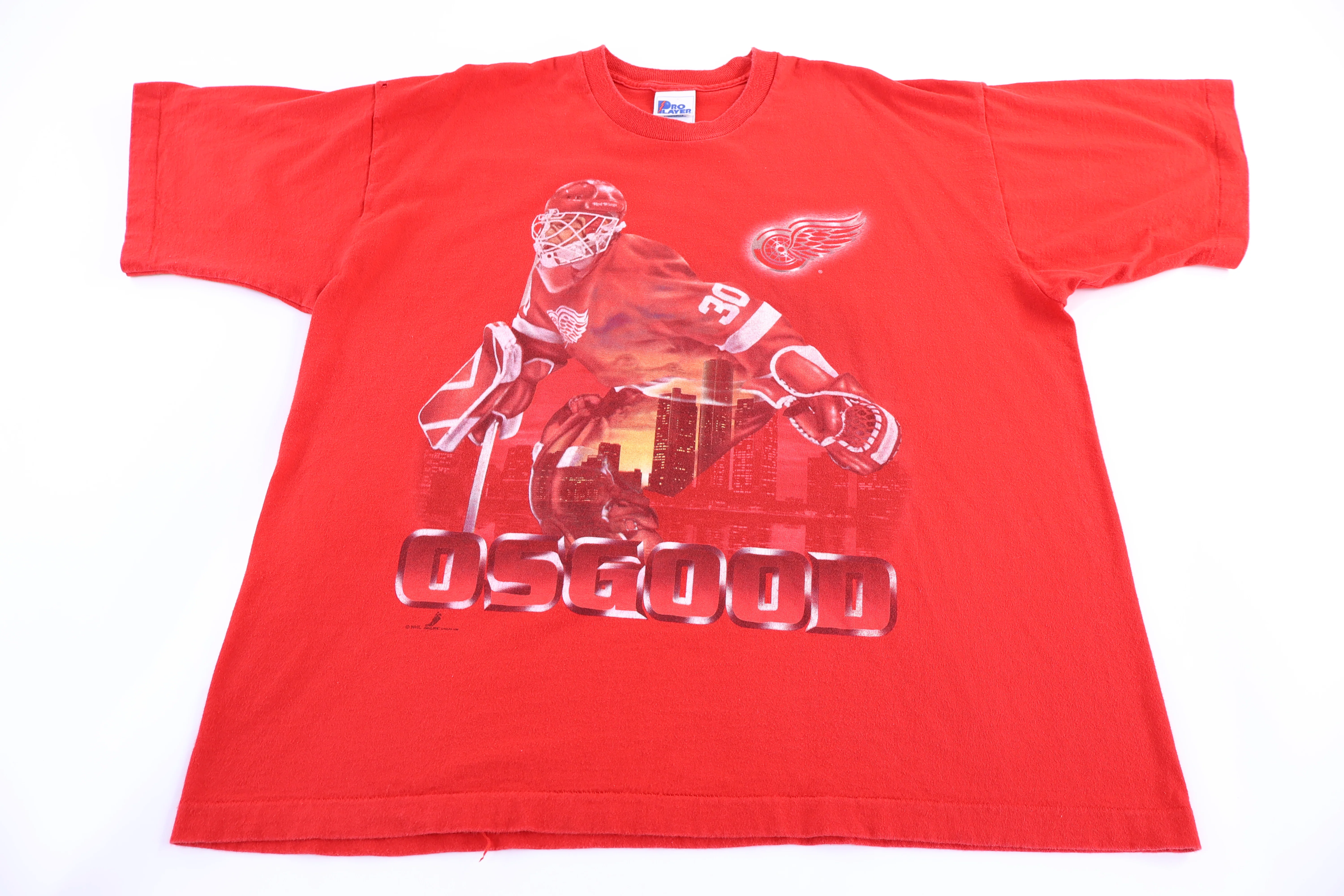90's Detroit Red Wings Chris Osgood Hockey T-shirt