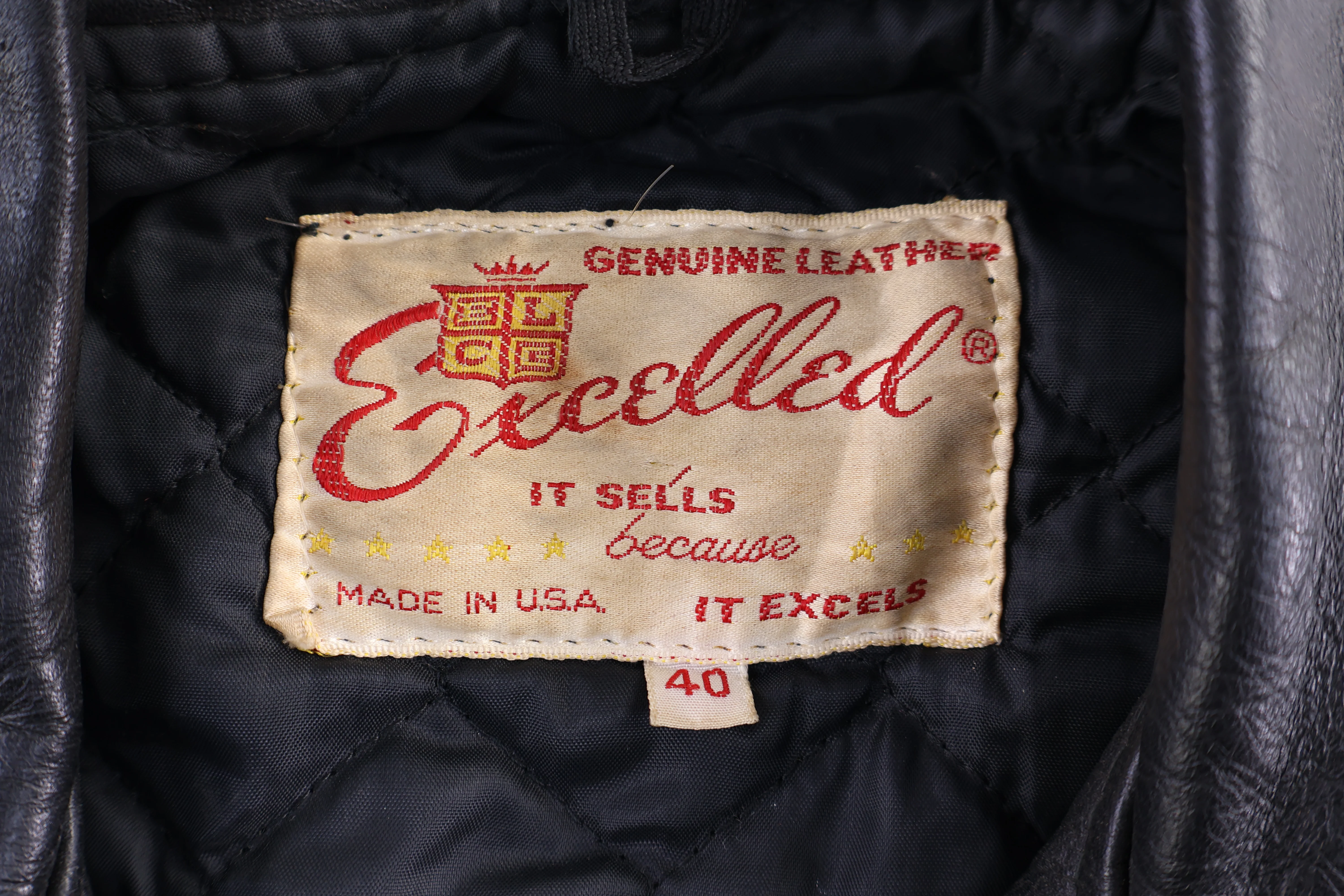 90's Excelled Black Leather Jacket - Image 3