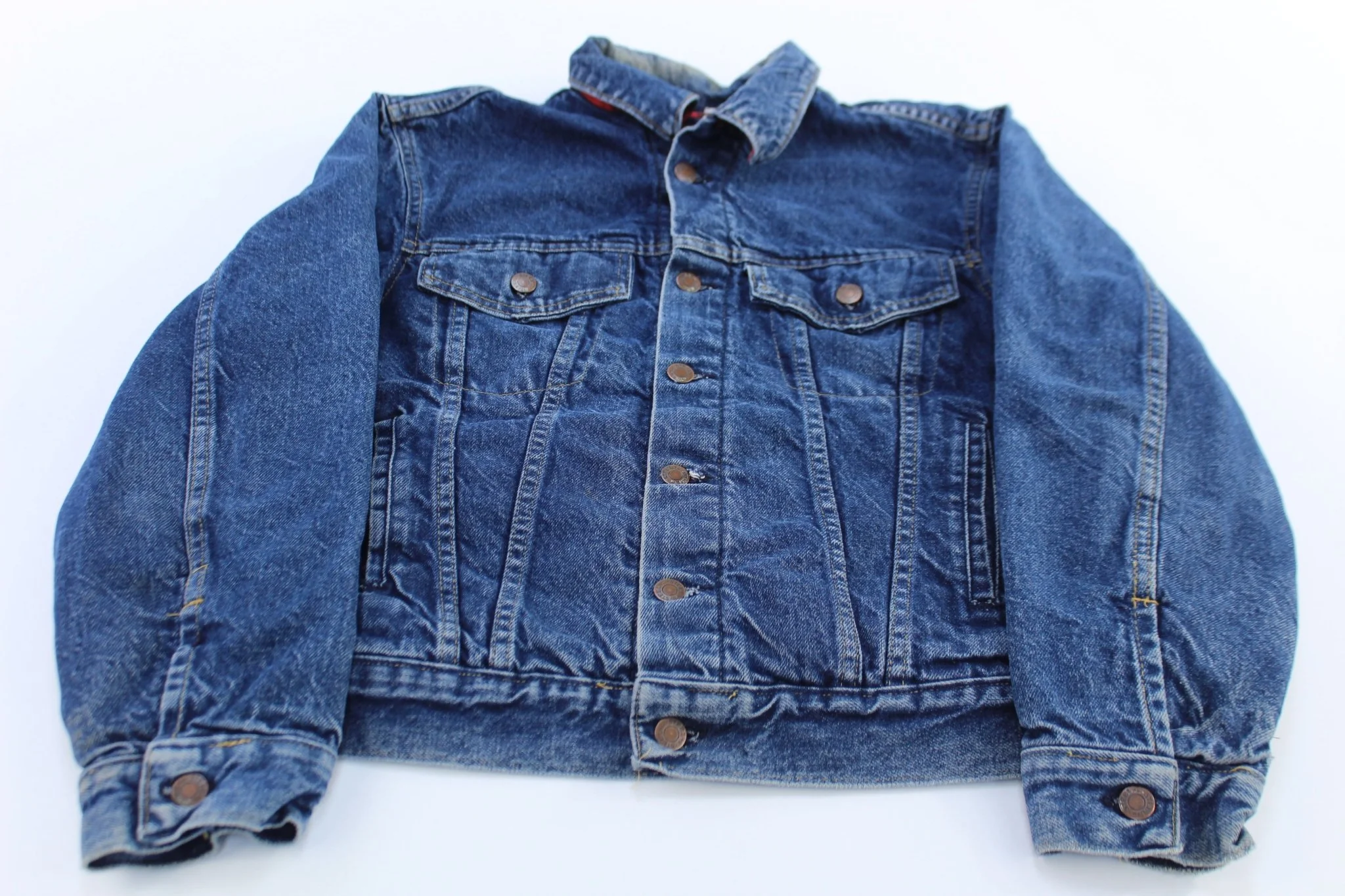 90's Faded Glory Buffalo Lined Denim Jacket