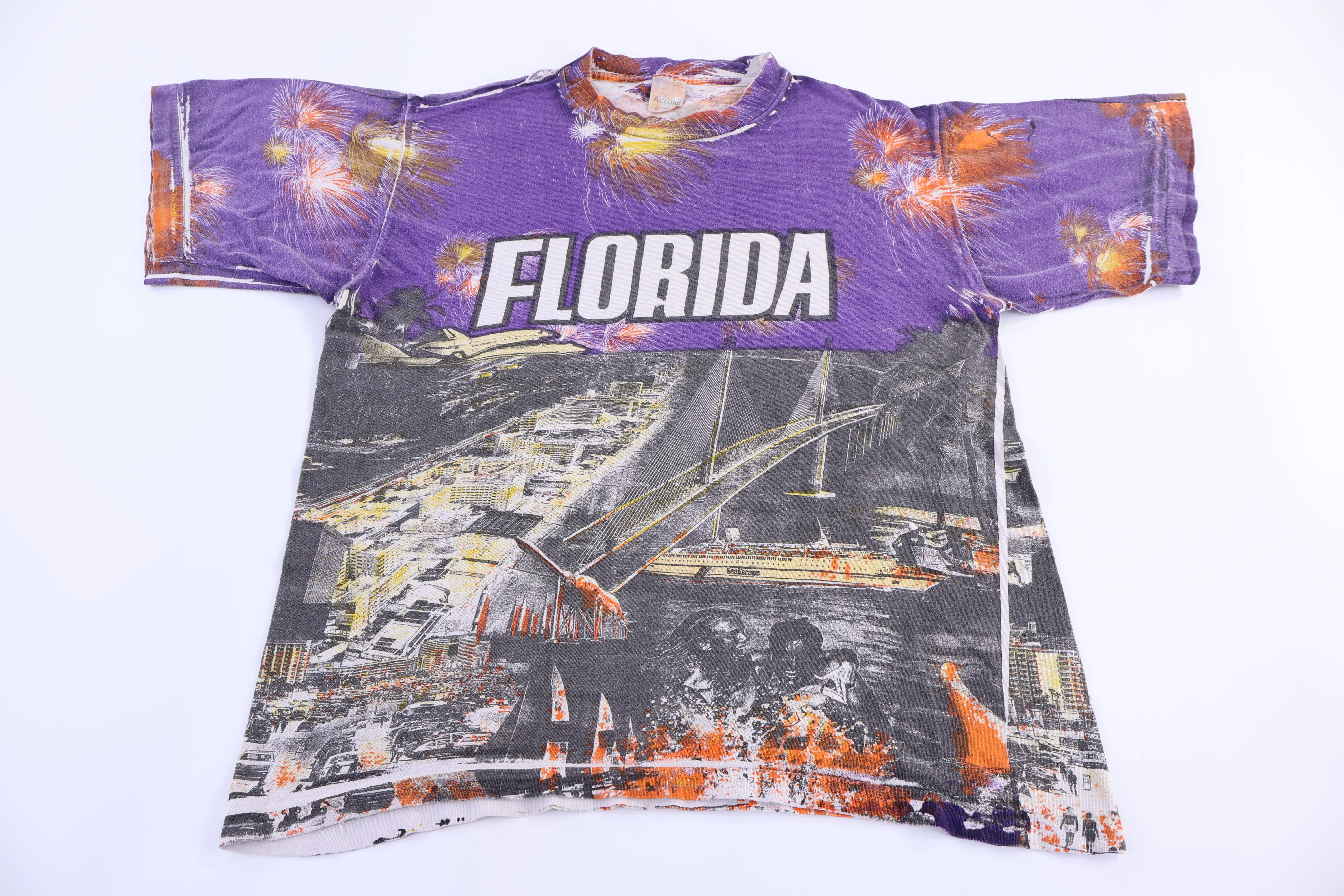 90's Florida All Over Graphic T-shirt - Image 2