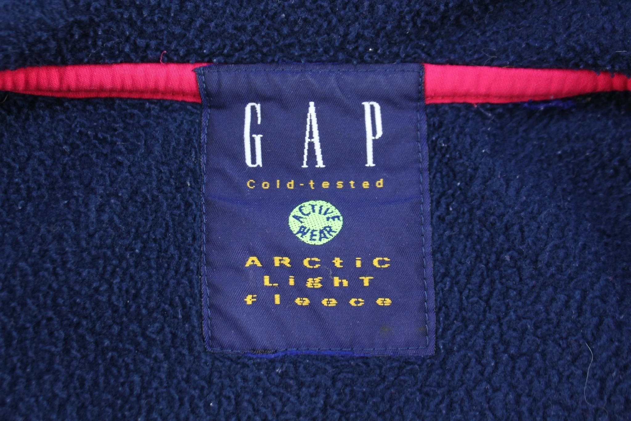 90's GAP Artic Pink & Blue Quarter Zip Fleece Sweater - Image 4