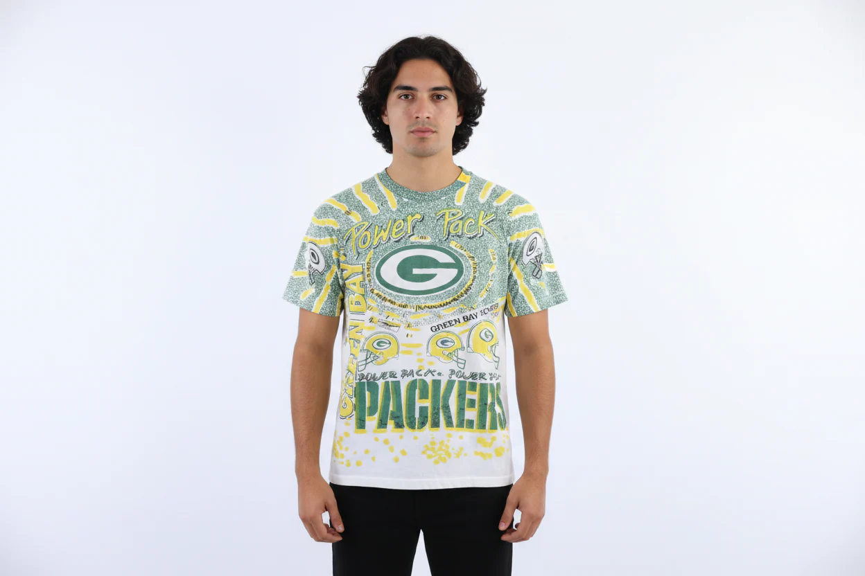 90's Green Bay Packers All Over Graphic T-shirt