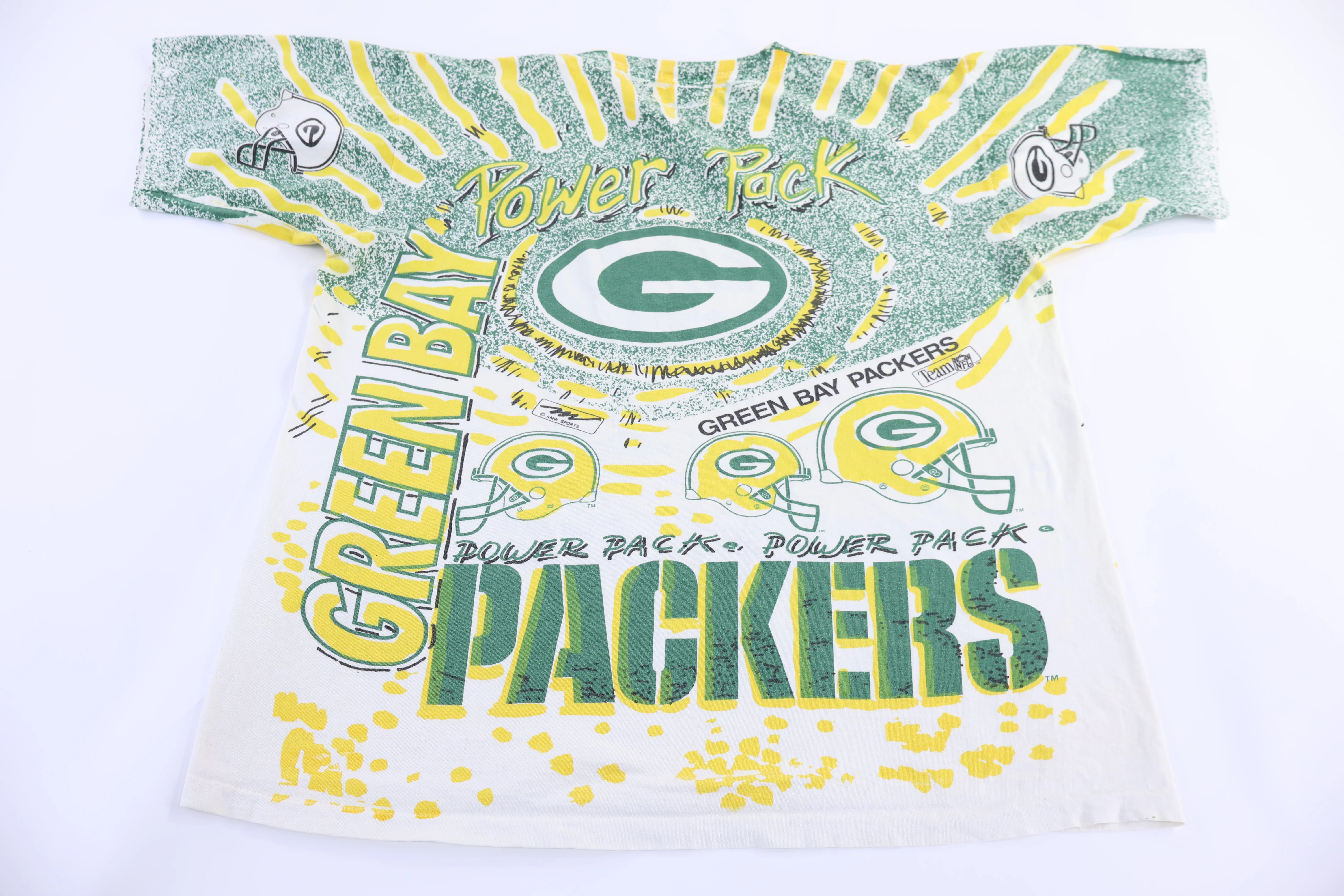 90's Green Bay Packers All Over Graphic T-shirt - Image 2