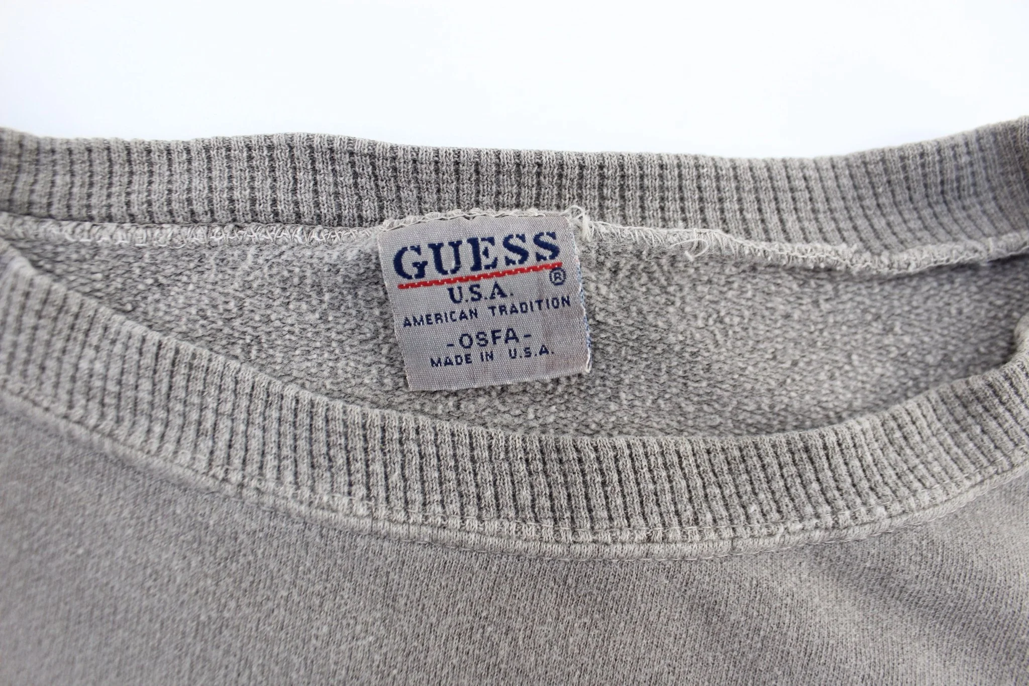 90's Guess U.S.A. Embroidered Grey Sweatshirt - Image 5