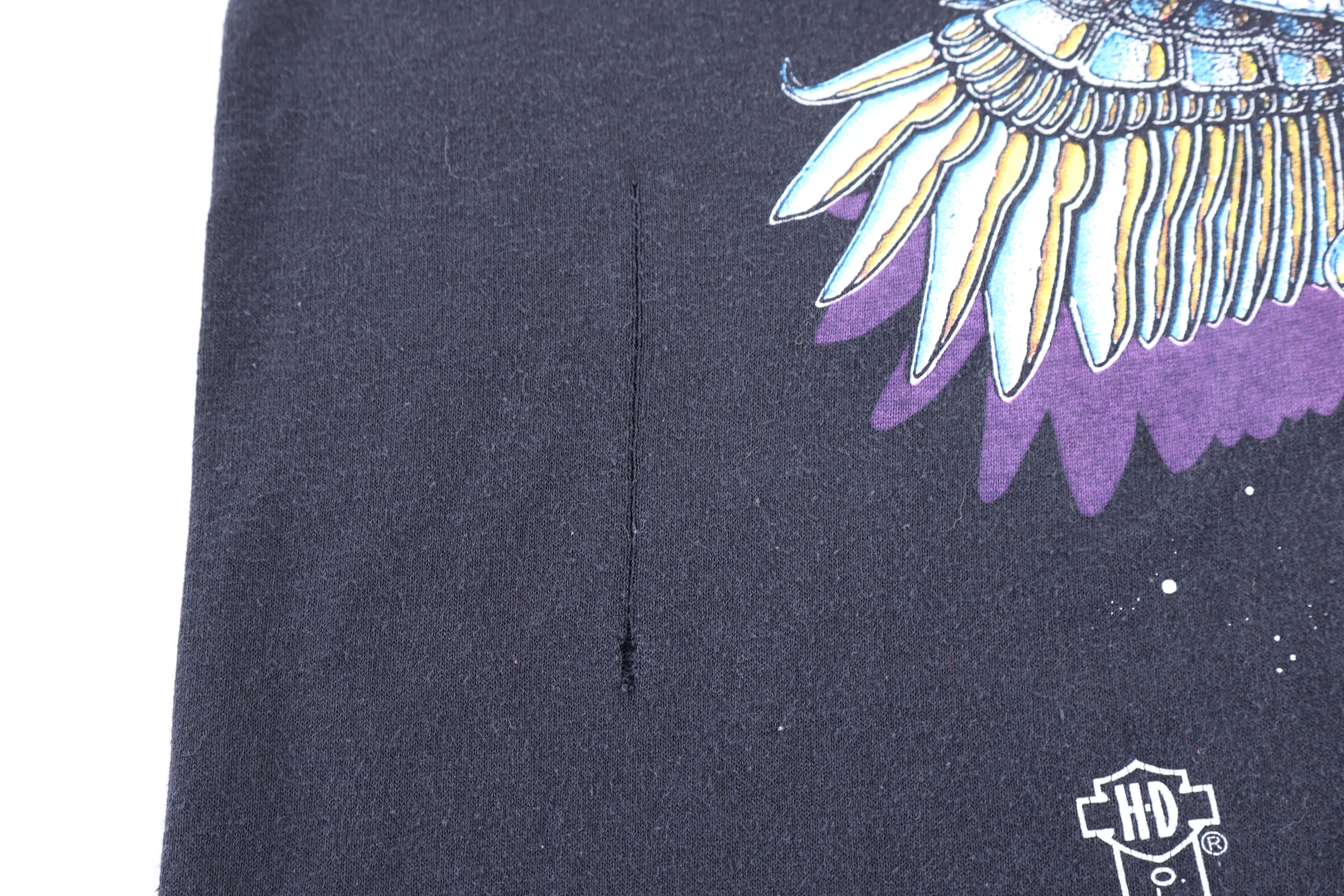 90's Harley Davidson Motorcycles Chrome Eagle Graphic T-shirt - Image 3
