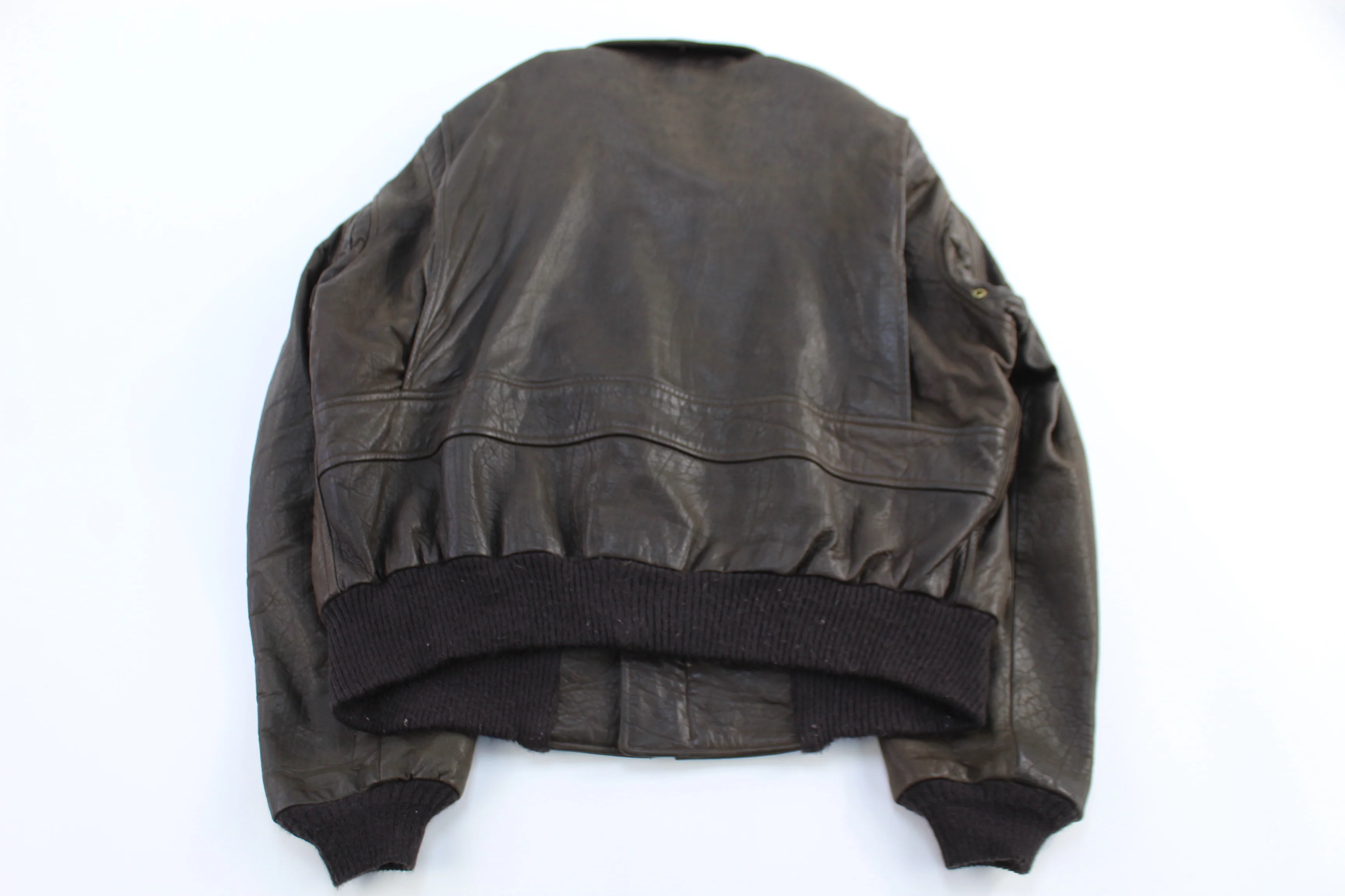 90's Jacket Type GWI Brown Leather Jacket - Image 2