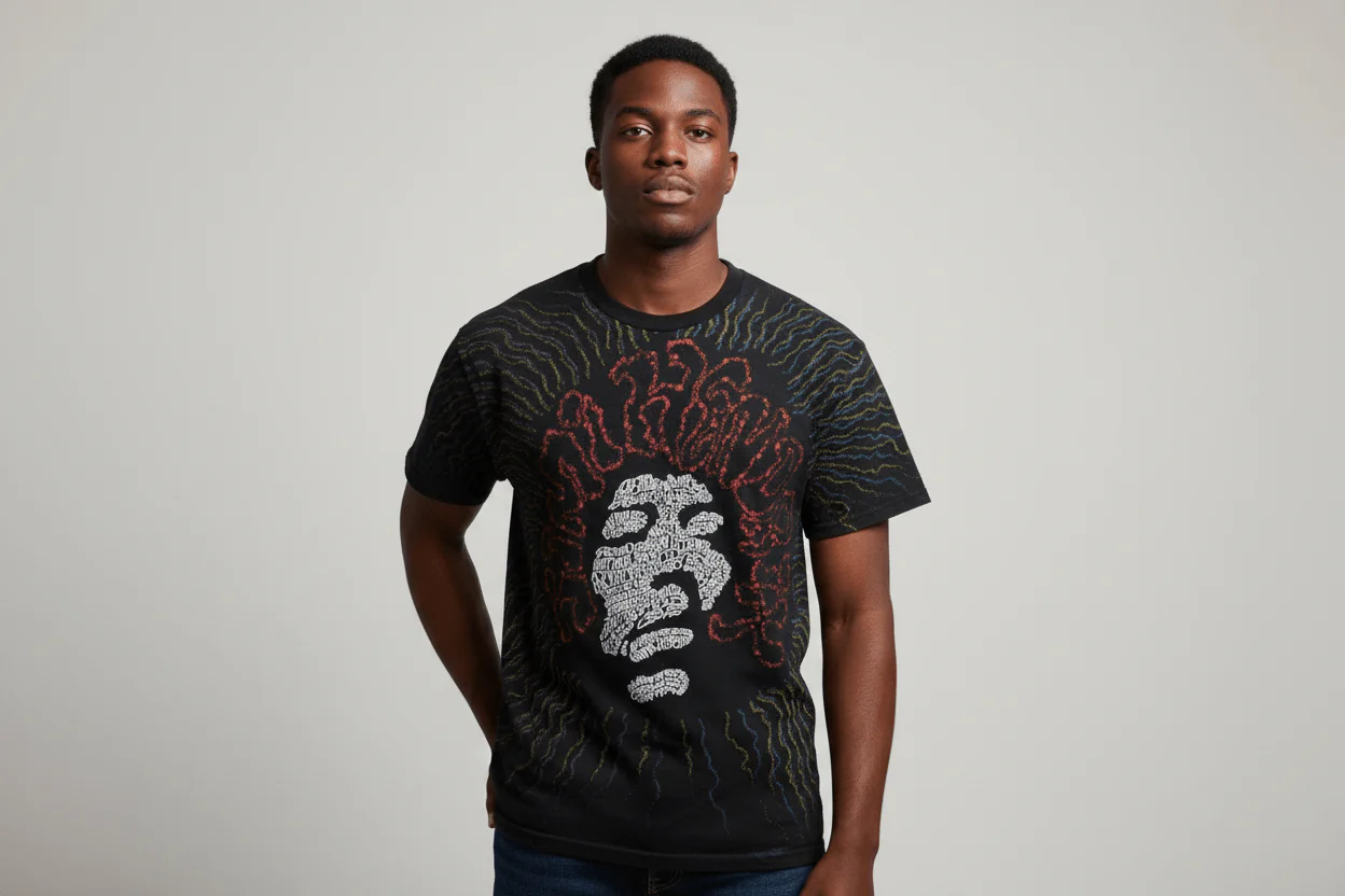 90's Jimi Hendrix All Over Graphic T-shirt - Image 2