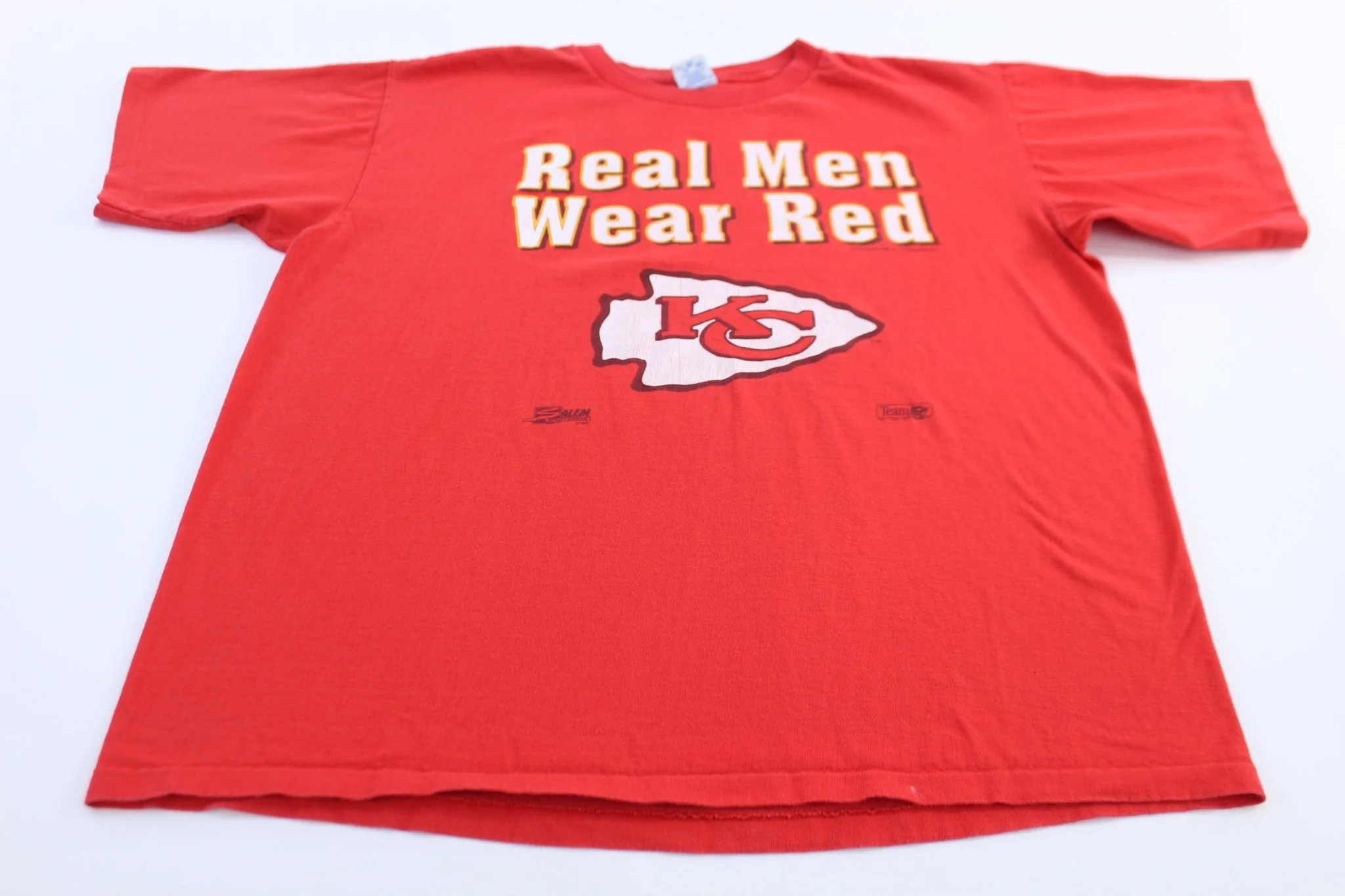 90's Kansas City Chiefs Real Men Wear Red T-shirt