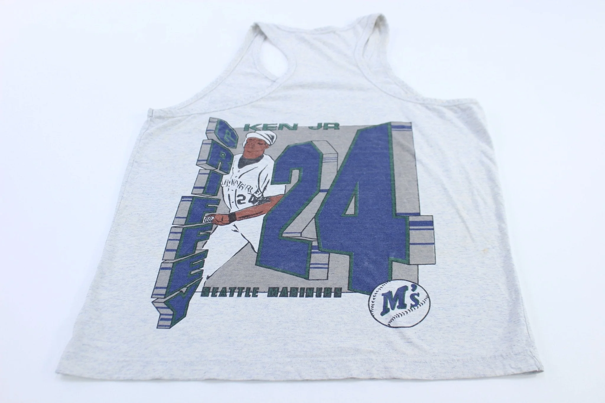 90's Ken Griffey Jr Seattle Mariners Graphic Tank Top - Image 2