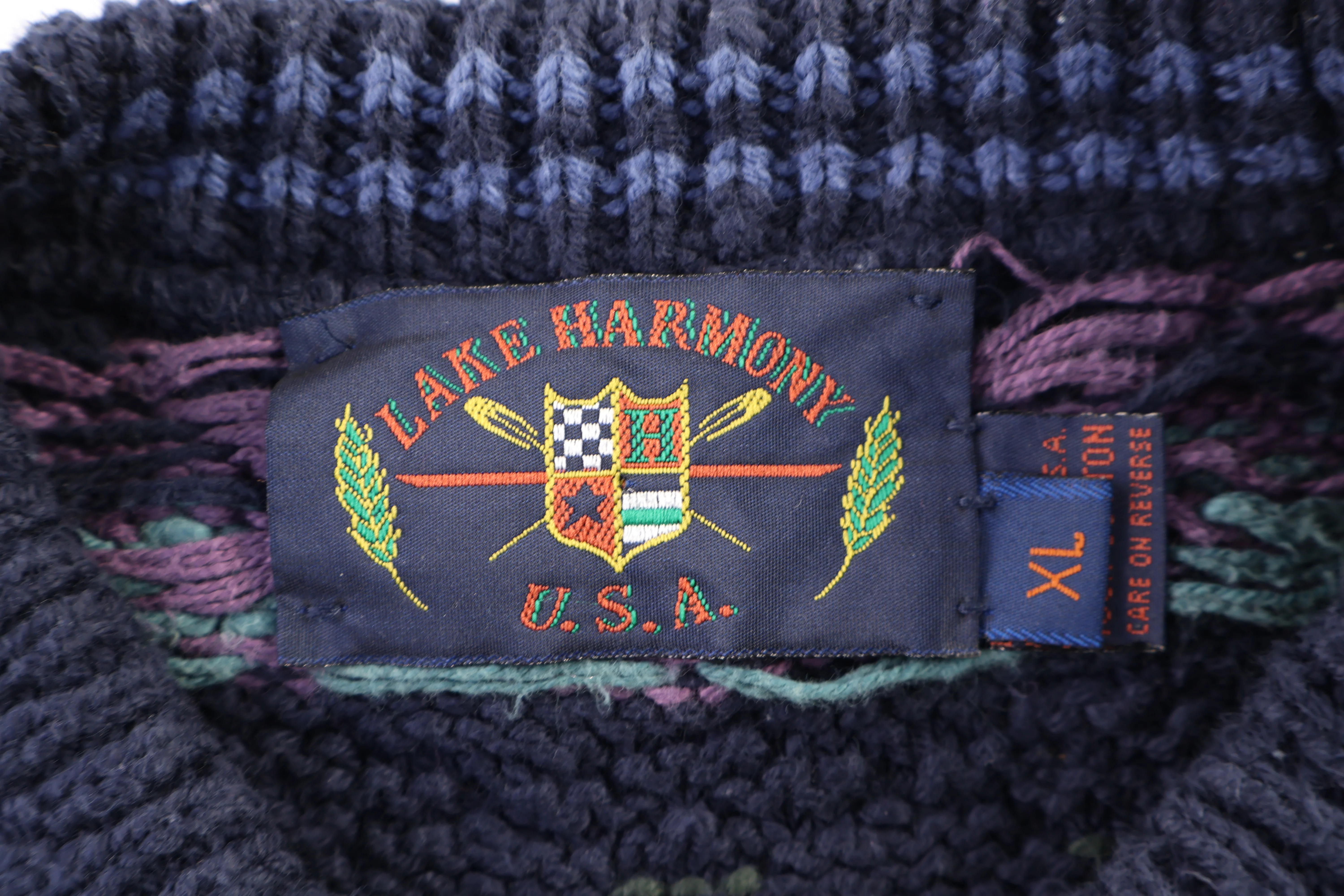 90's Lake Harmony Multipatterned Knit Sweater - Image 3