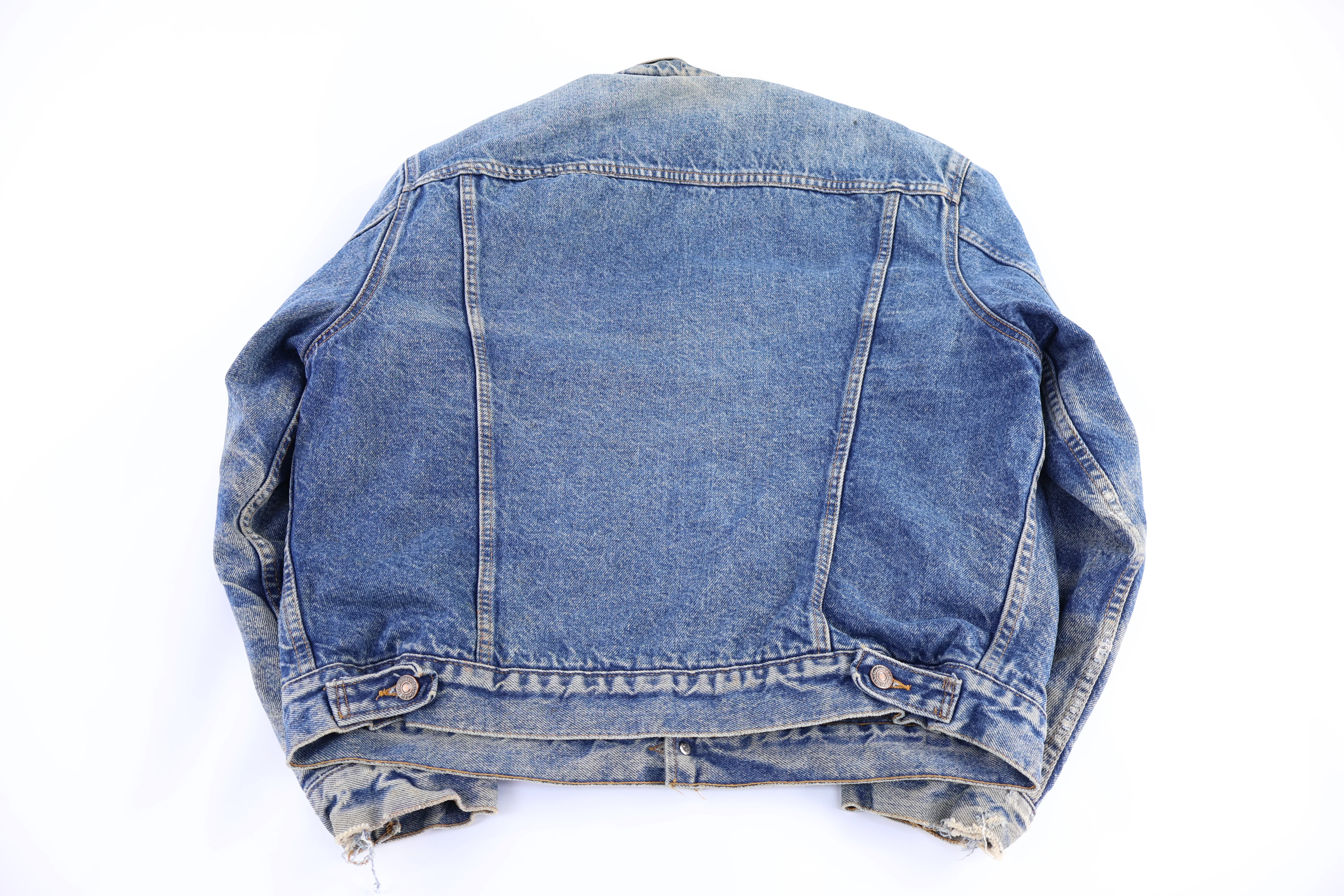 90's Levi's Medium Wash Blanked Lined Jacket - Image 2