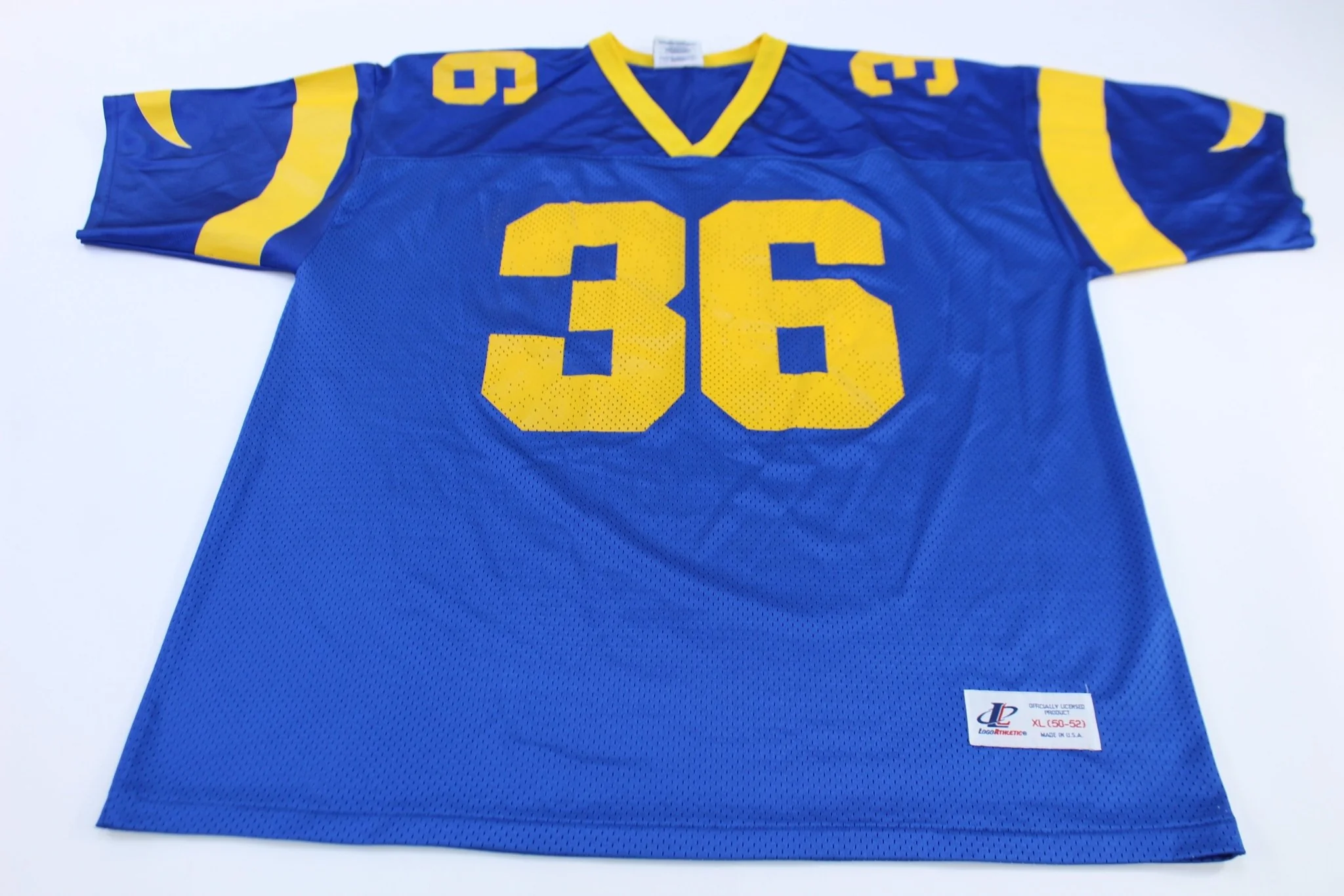 90's Logo Athletic #36 Yellow & Blue Football Jersey