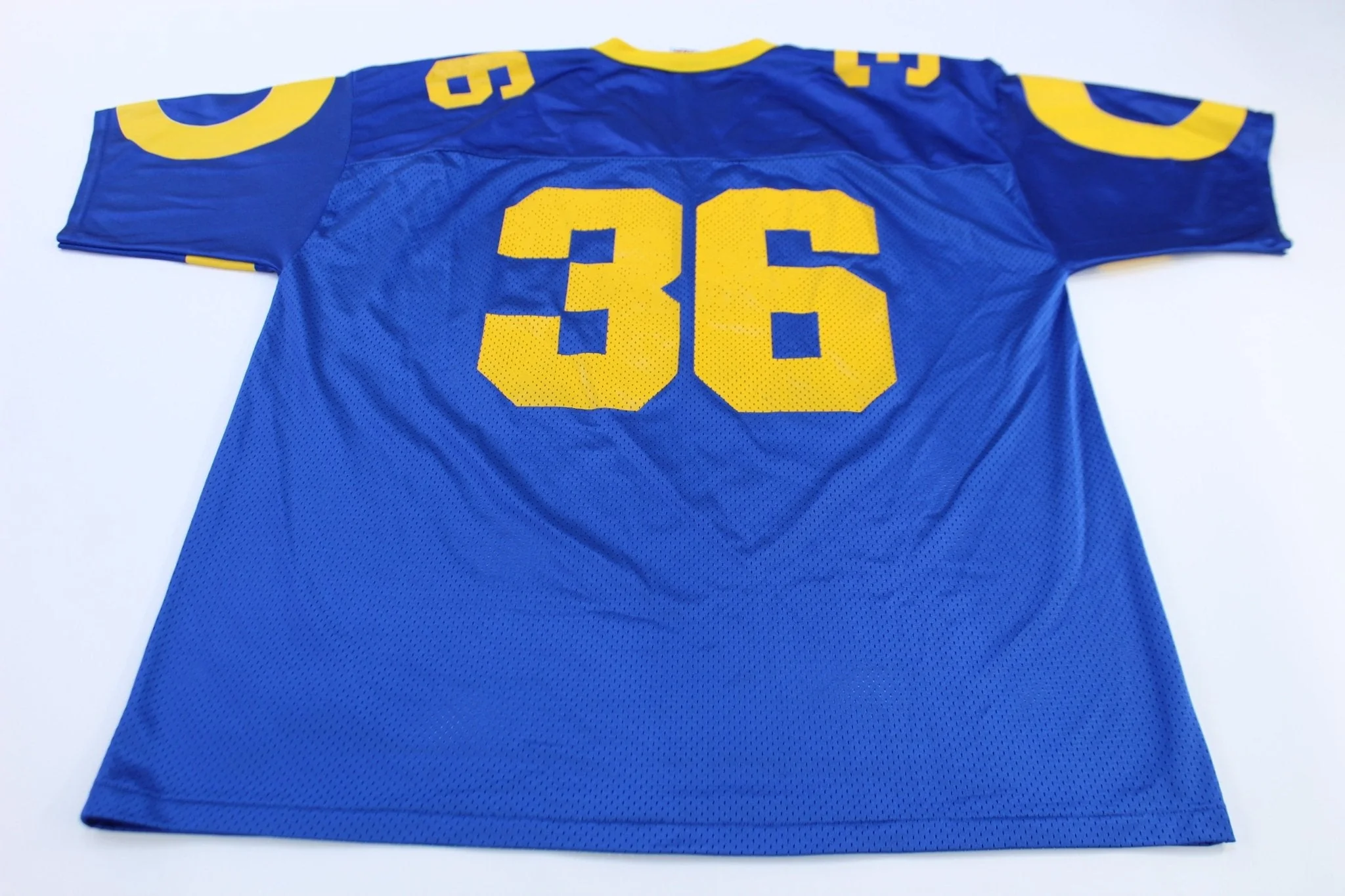 90's Logo Athletic #36 Yellow & Blue Football Jersey - Image 2