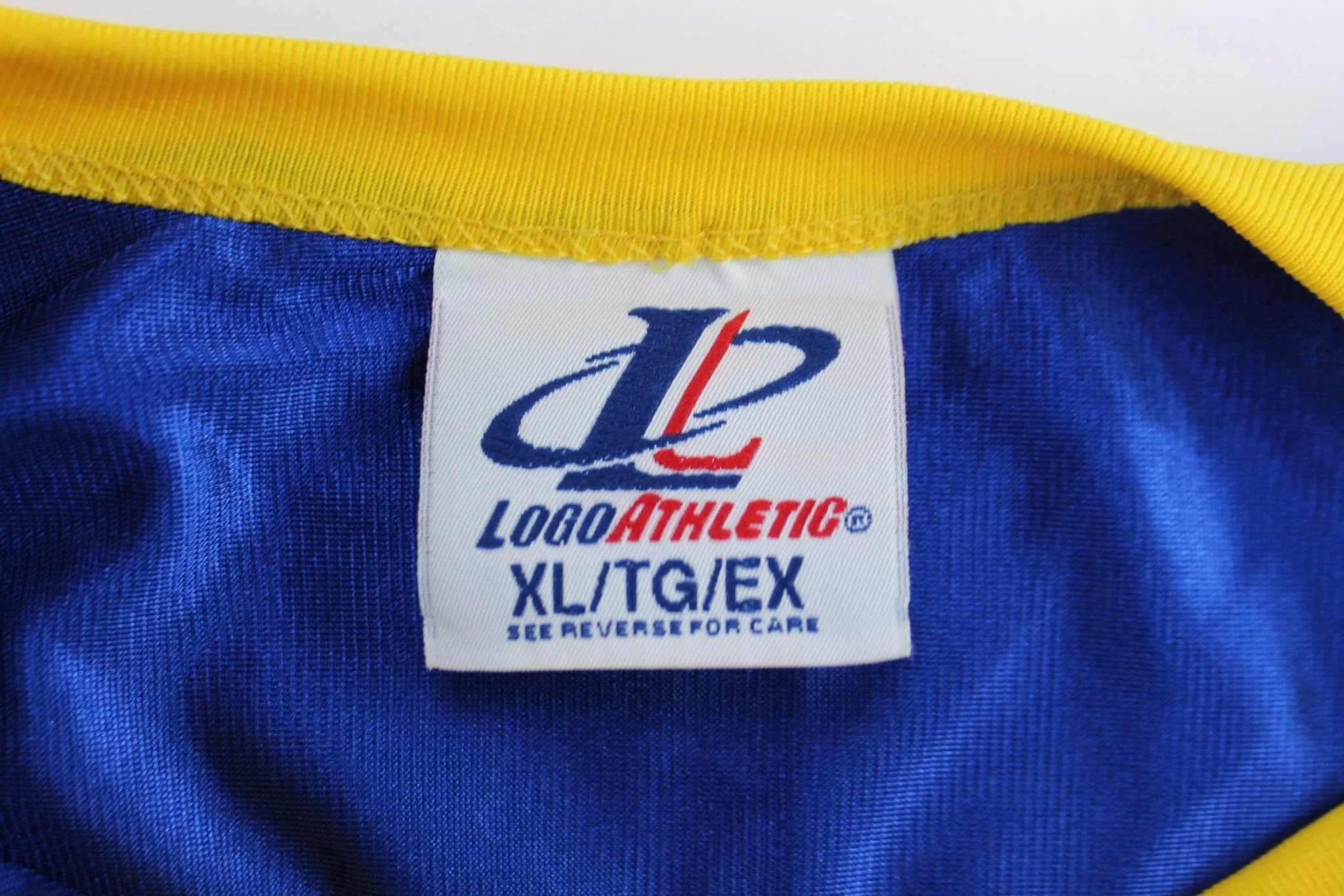 90's Logo Athletic #36 Yellow & Blue Football Jersey - Image 4