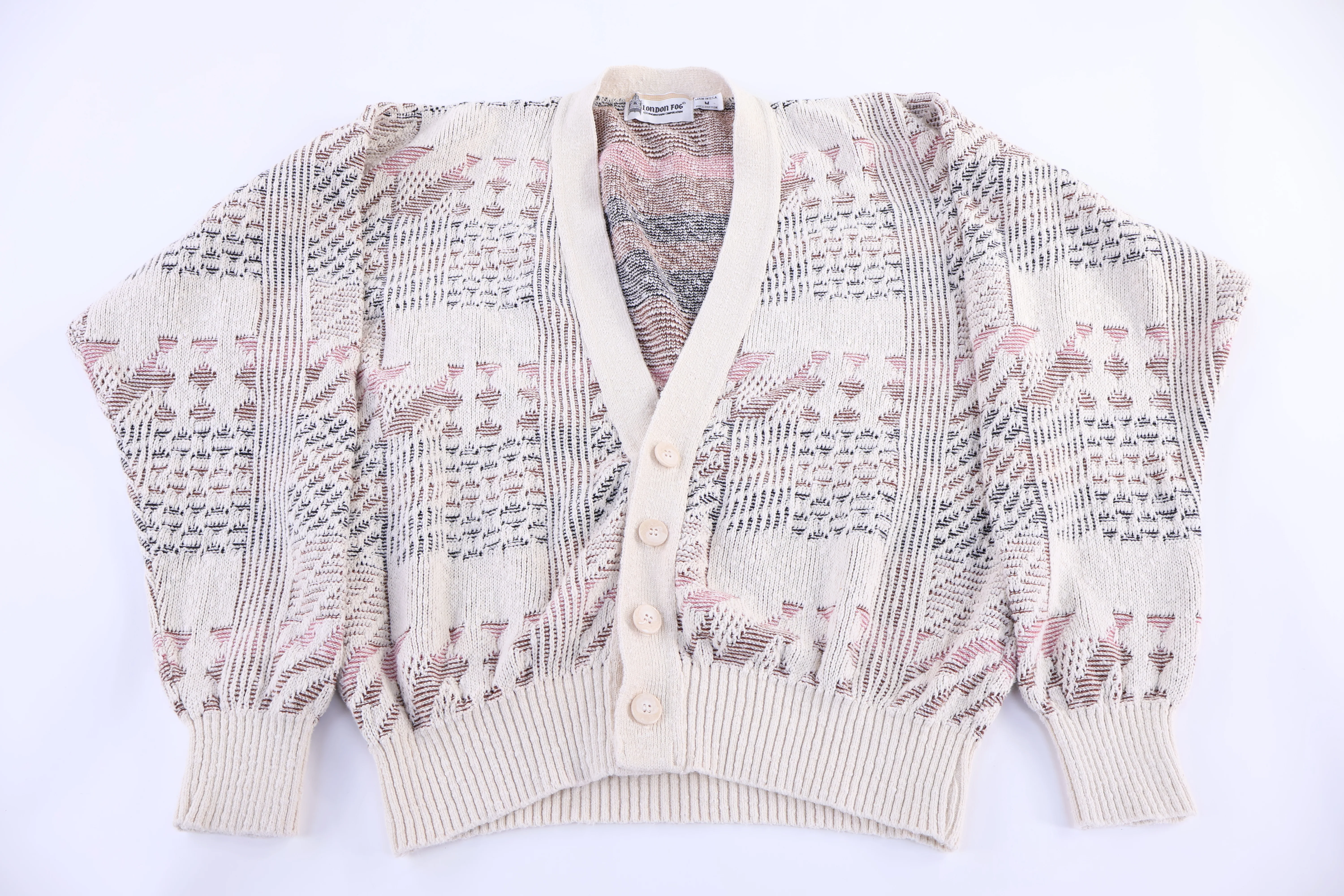 90's London Fog Tan Cardigan Sweater