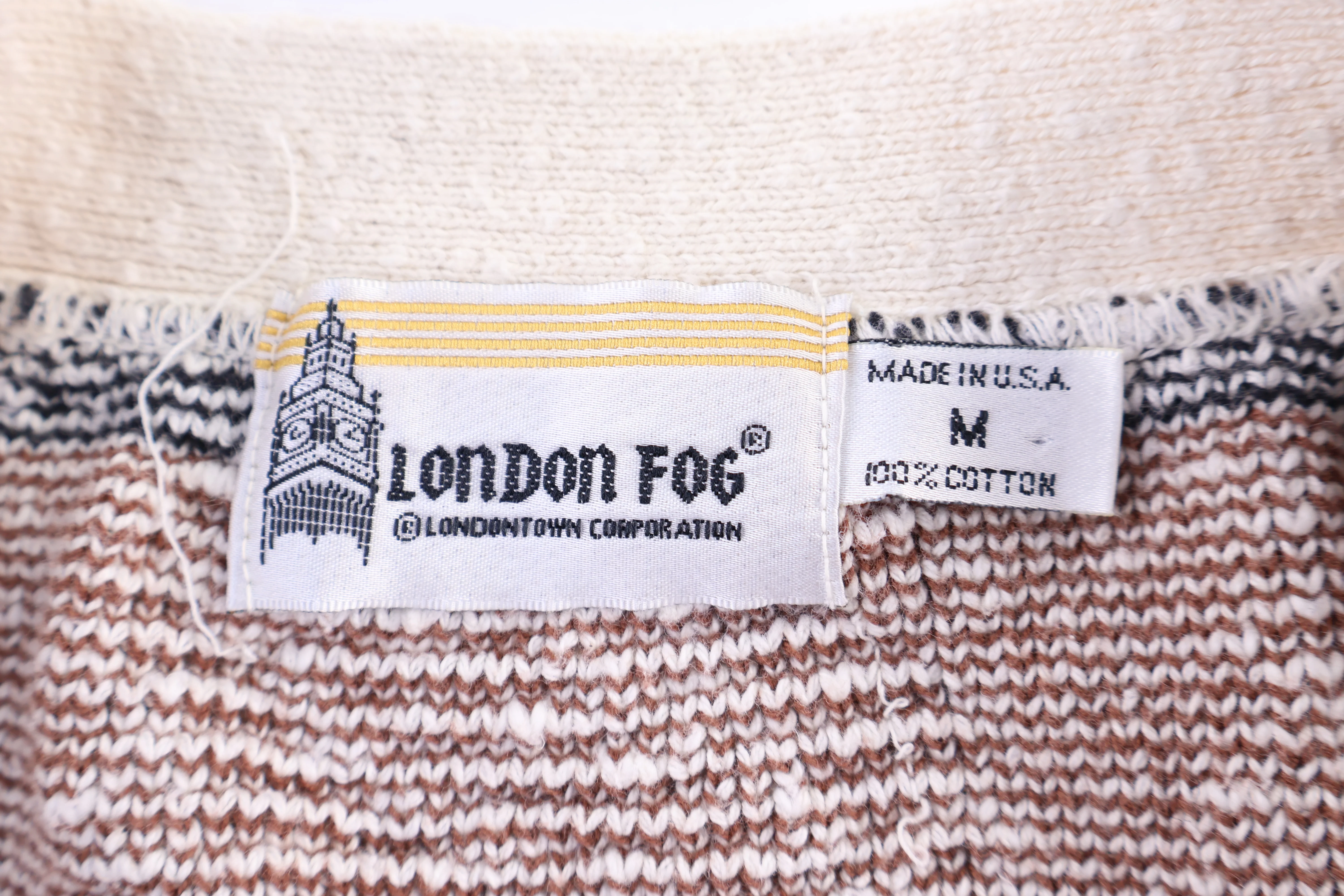 90's London Fog Tan Cardigan Sweater - Image 3