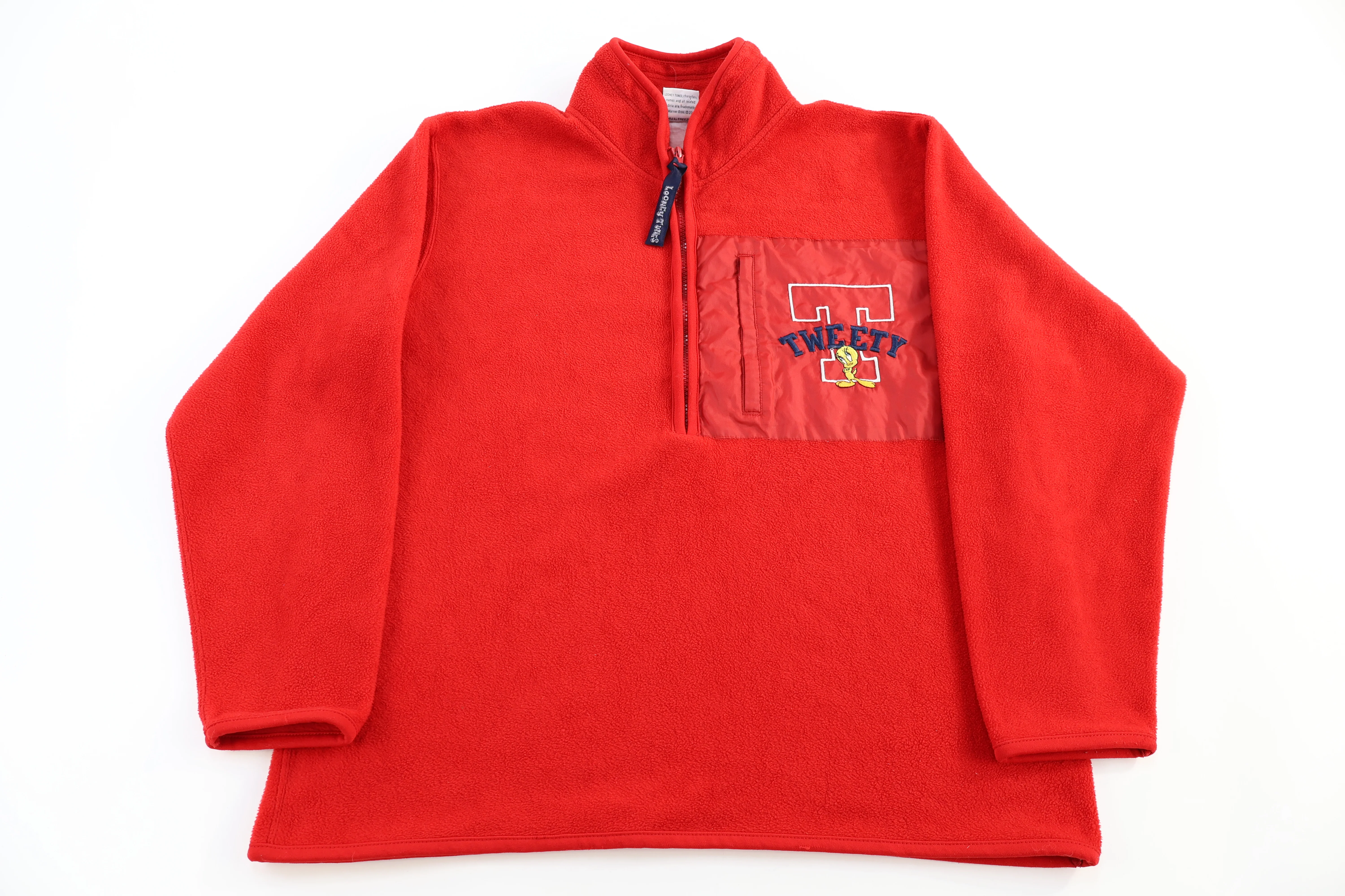 90's Looney Tunes Red Quarter Zip Sweater