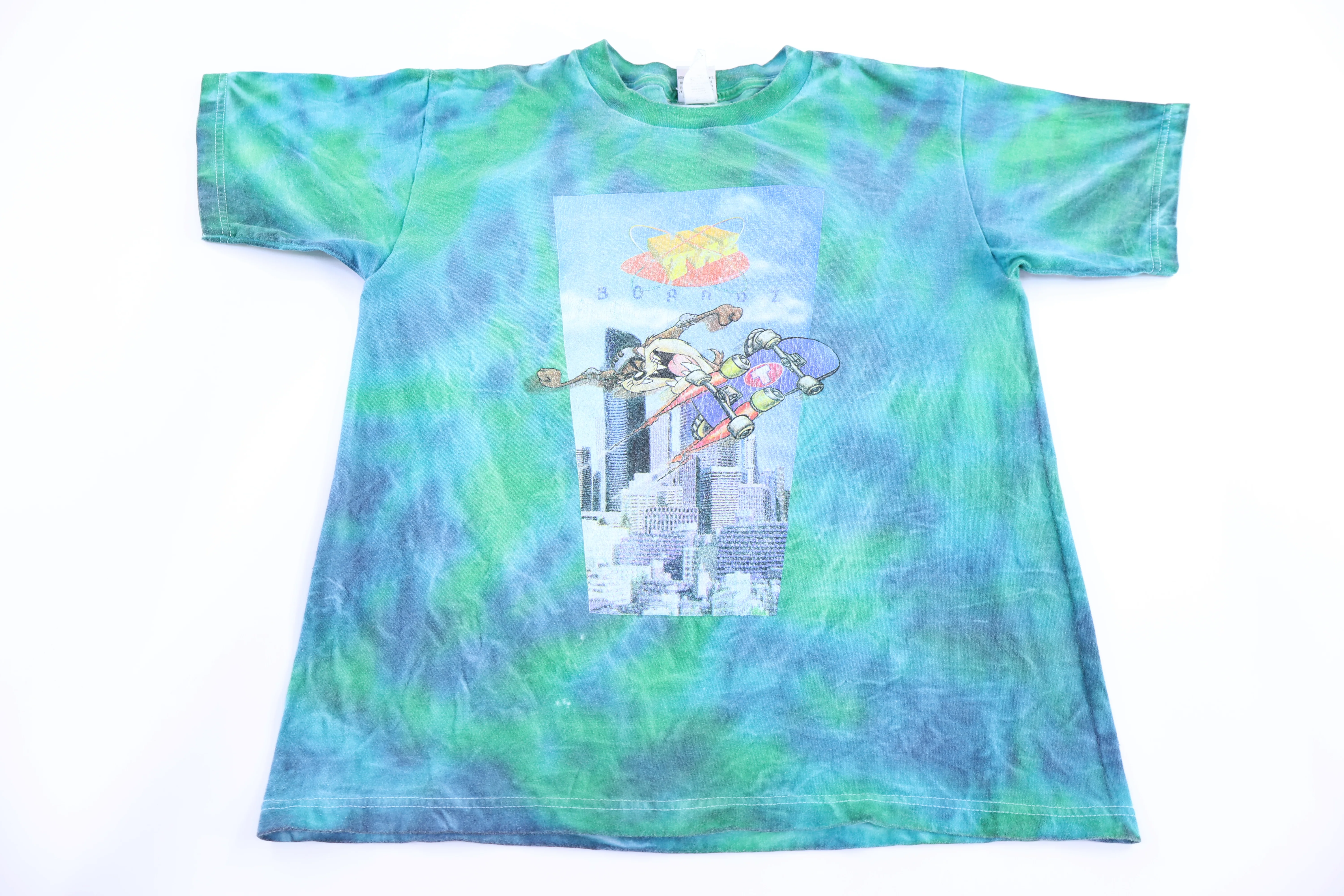 90's Looney Tunes Taz Boards Tie Dye T-shirt - Image 2