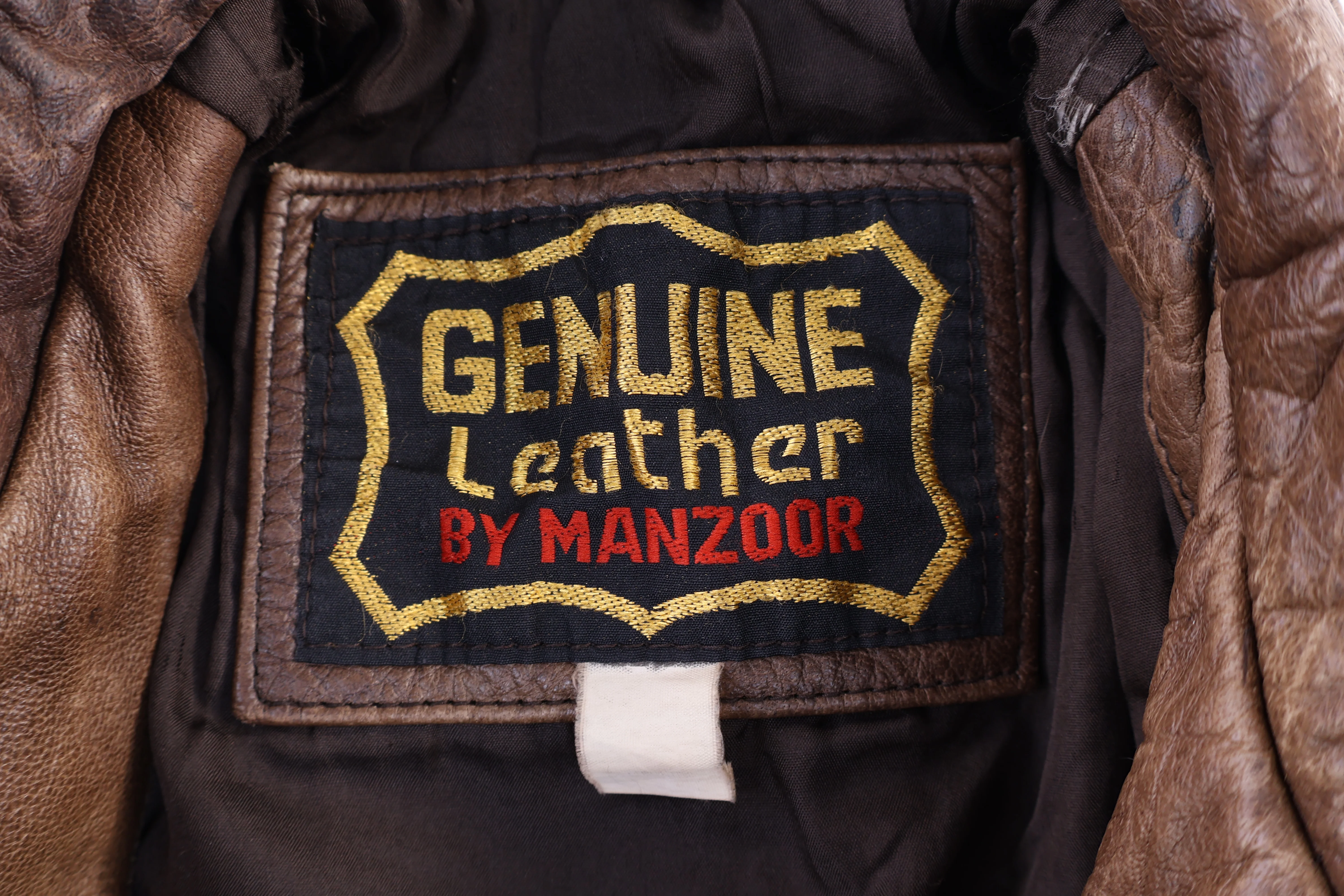 90's Manzoor Brown Leather Jacket - Image 4