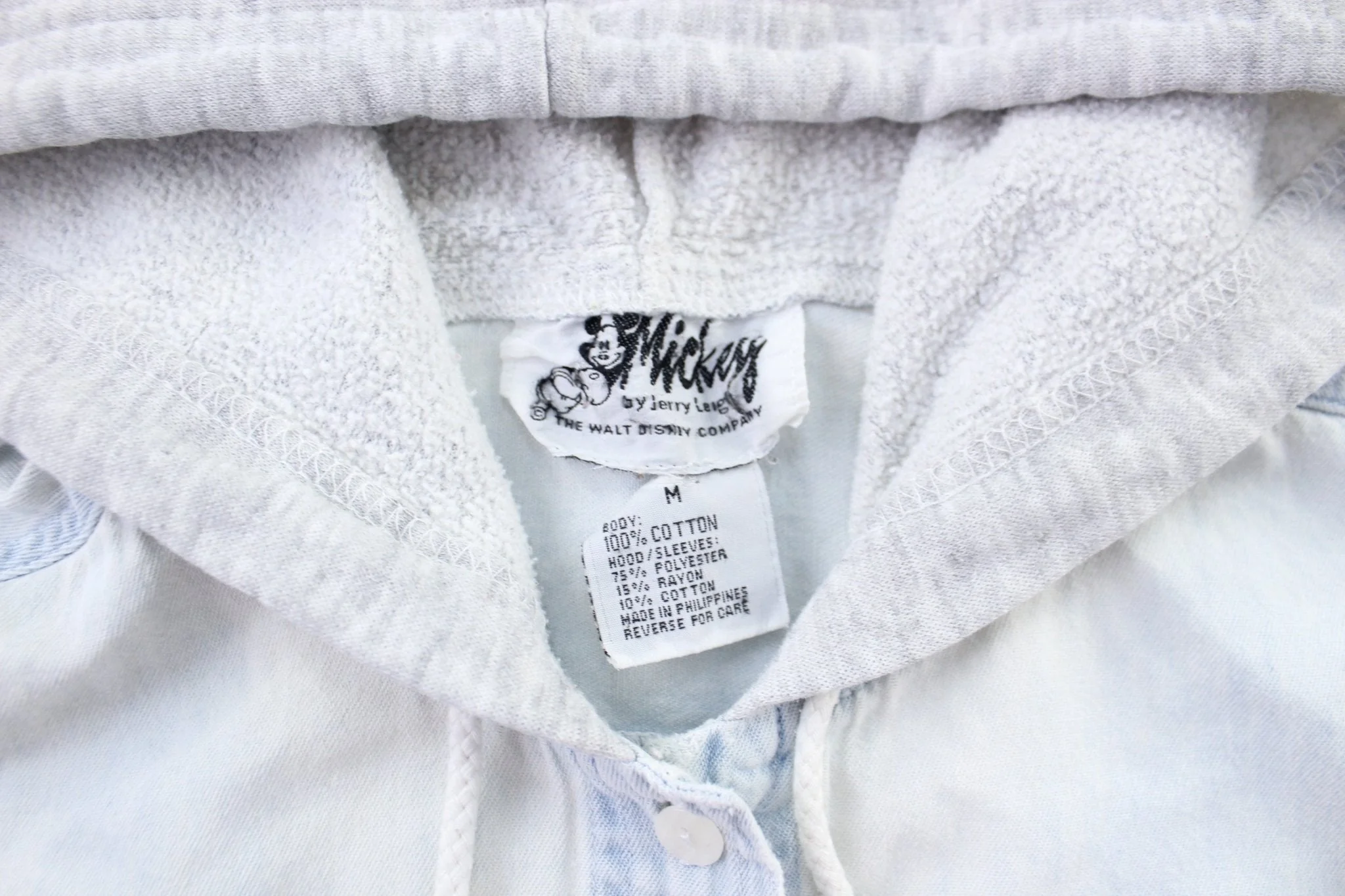 90's Mickey & Minnie Mouse Embroidered Button Down Hoodie - Image 3