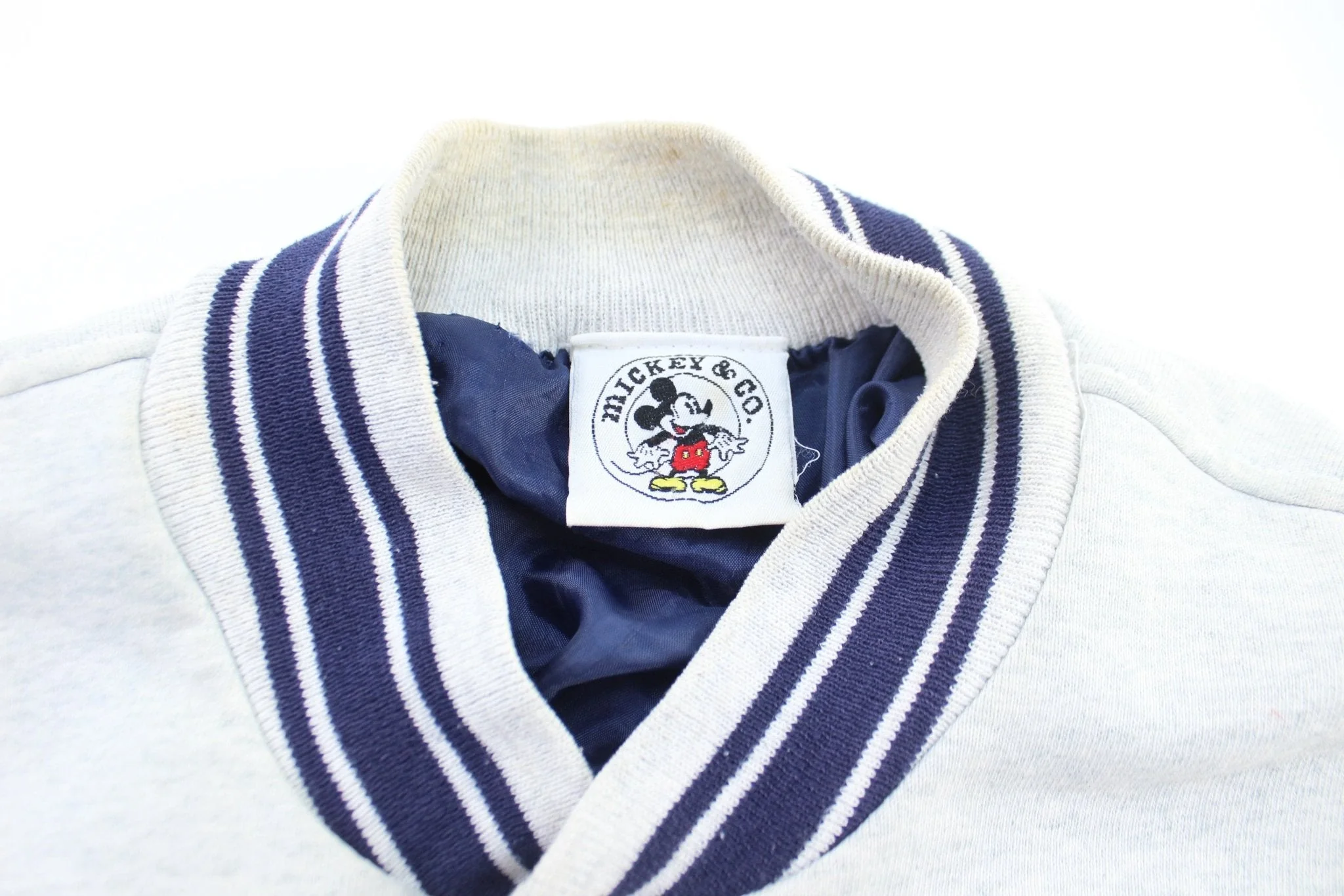 90's Mickey Mouse Embroidered Varsity Jacket - Image 3