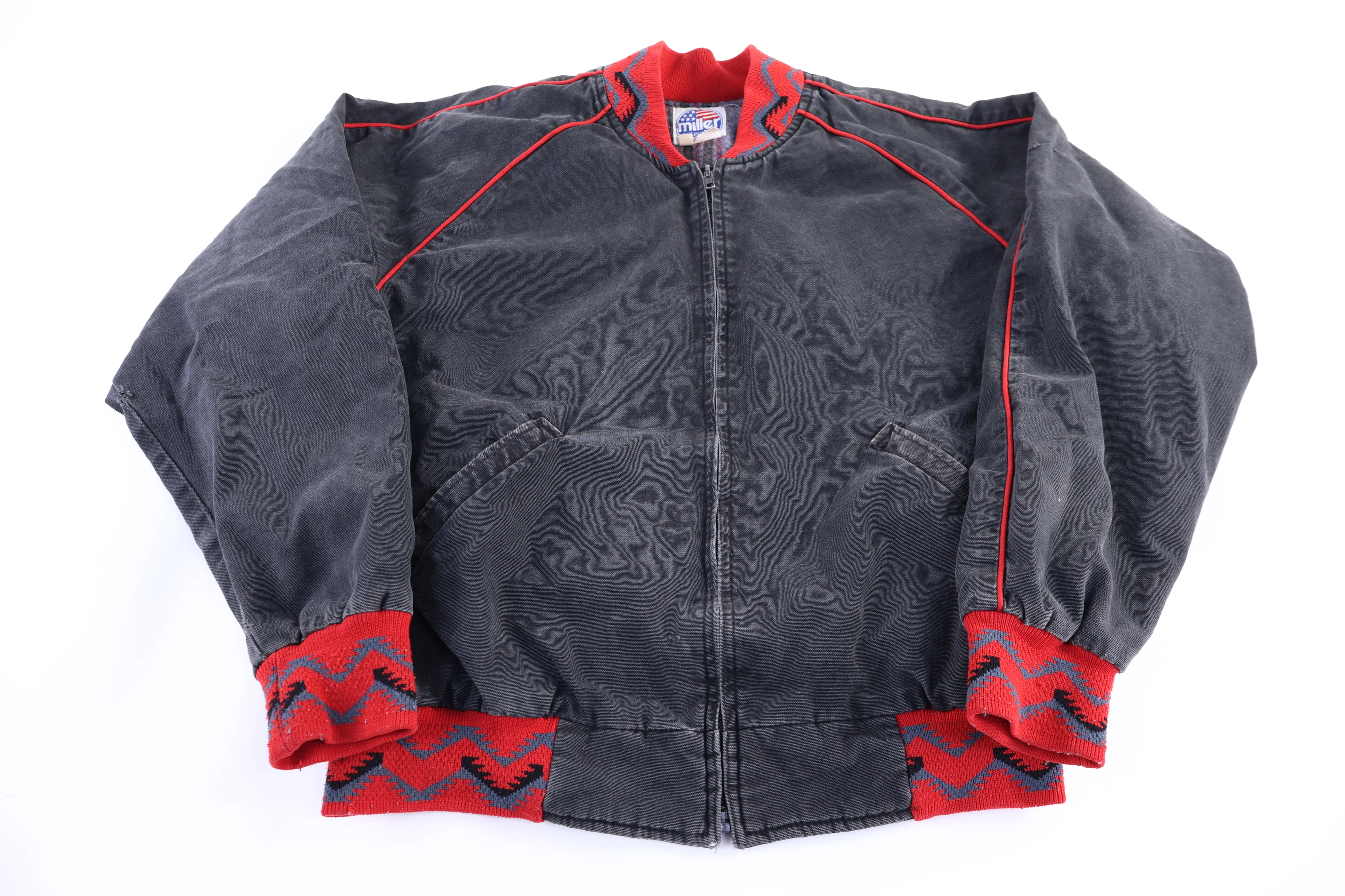 90's Miller Aztec Pattern  Bomber Jacket
