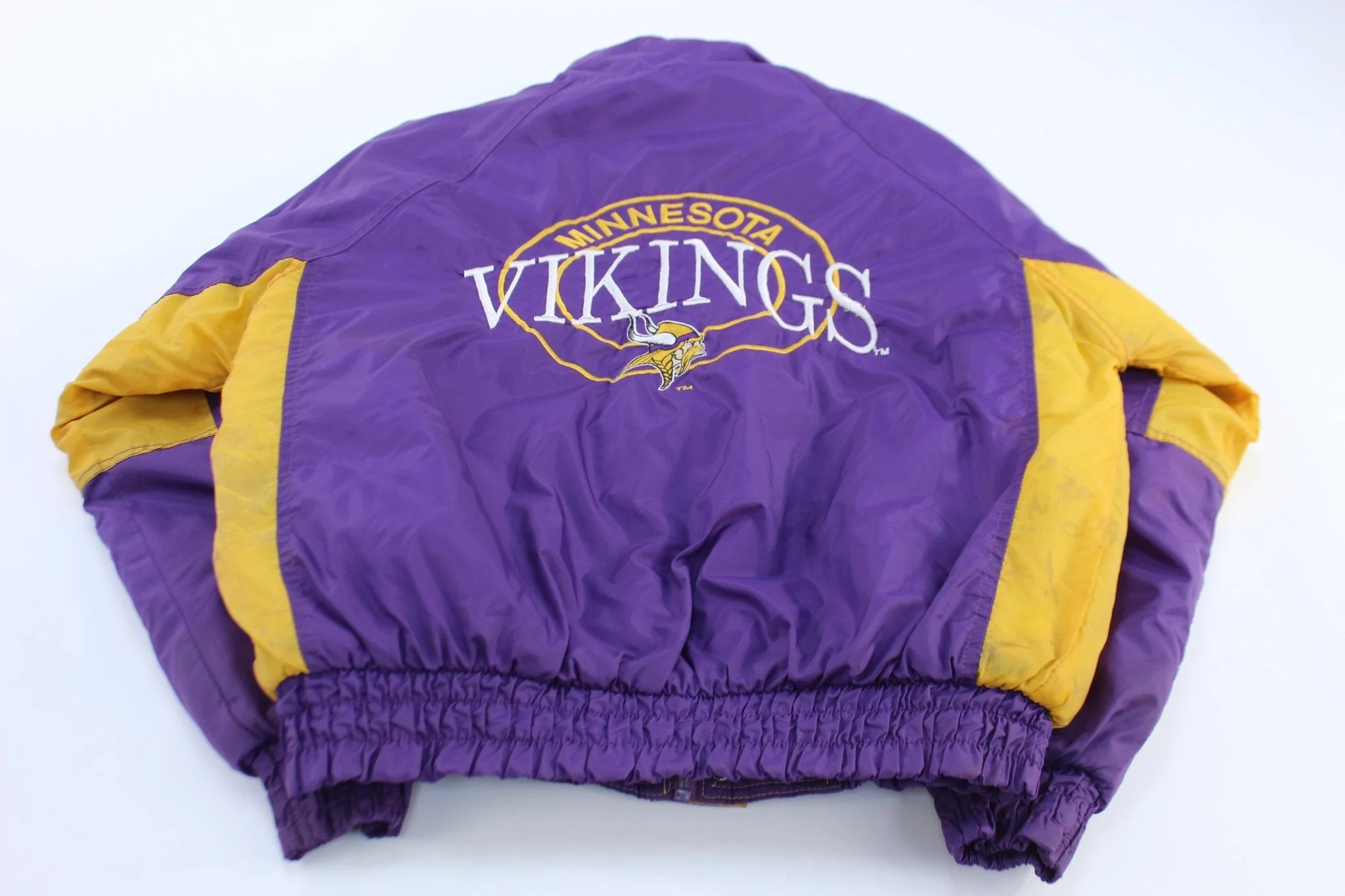 90's Minnesota Vikings Football Embroidered Zip Up Jacket - Image 2