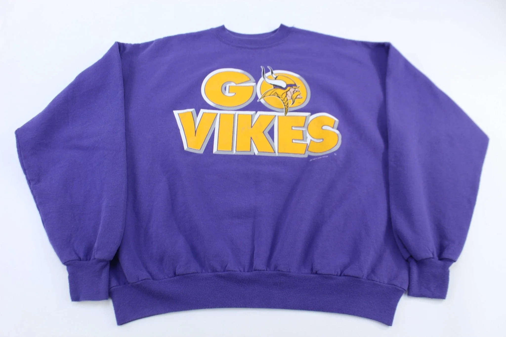 90's Minnesota Vikings Go Vikes Sweatshirt - Image 2